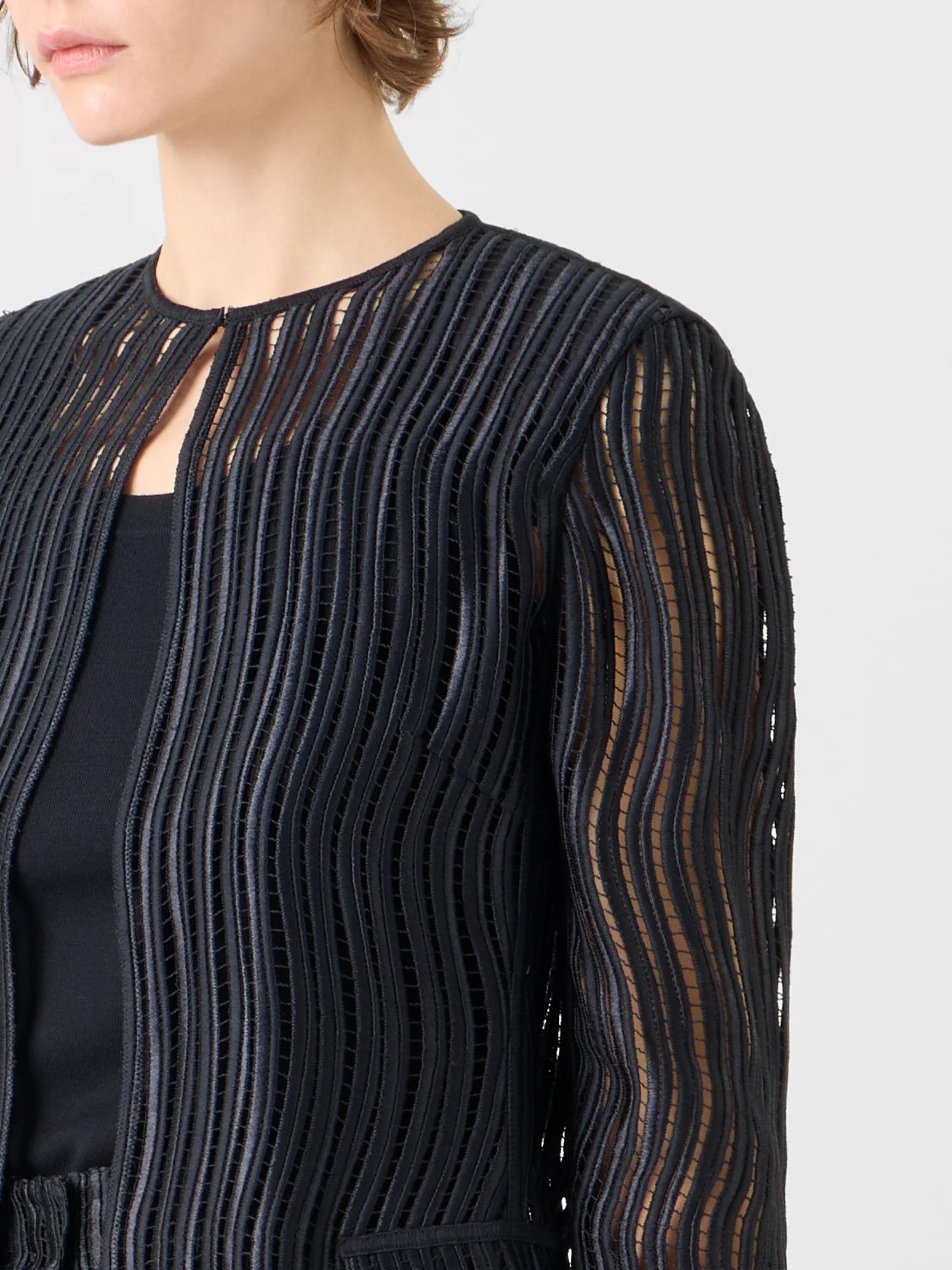 Hekka Long Sheer Wave Guipure Jacket - Image 4