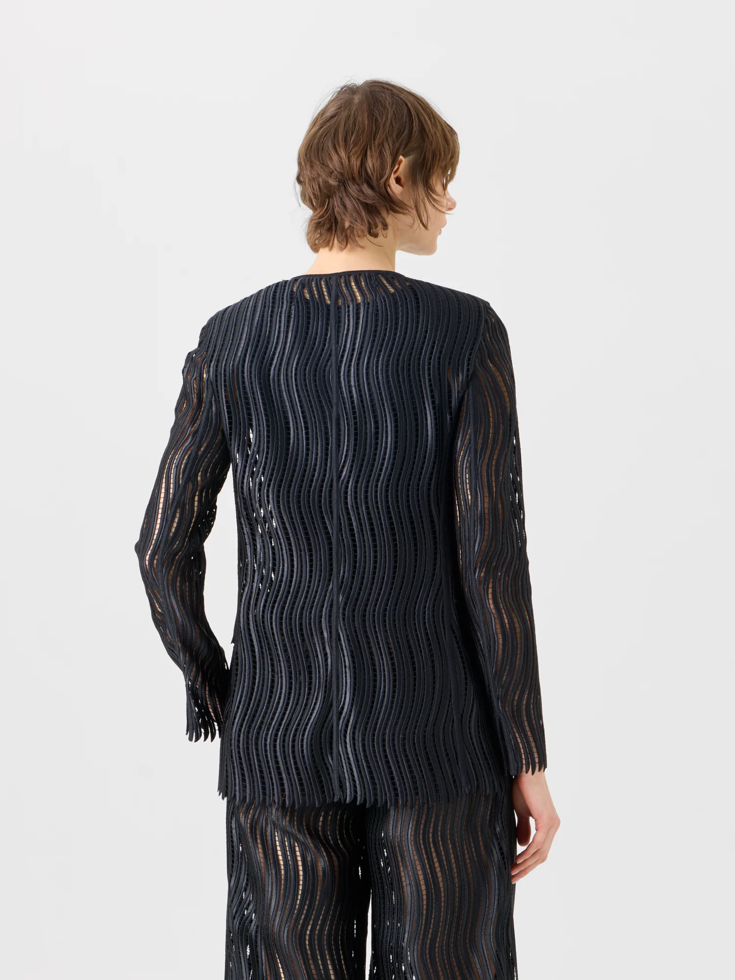 Hekka Long Sheer Wave Guipure Jacket - Image 7