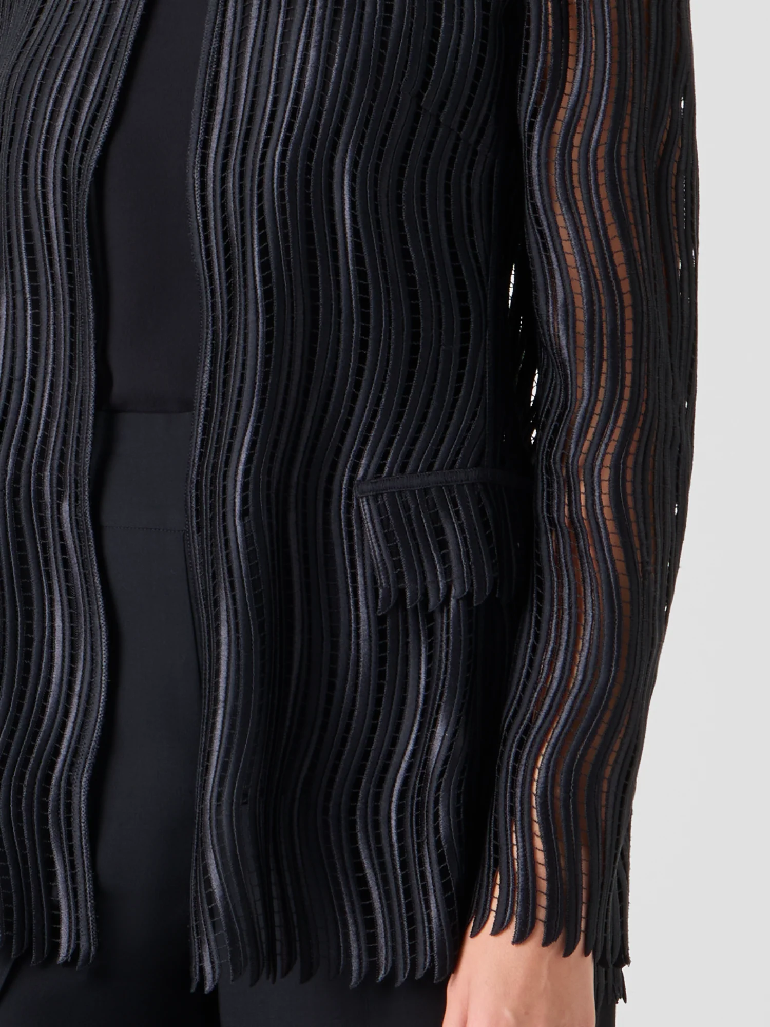 Hekka Long Sheer Wave Guipure Jacket - Image 9