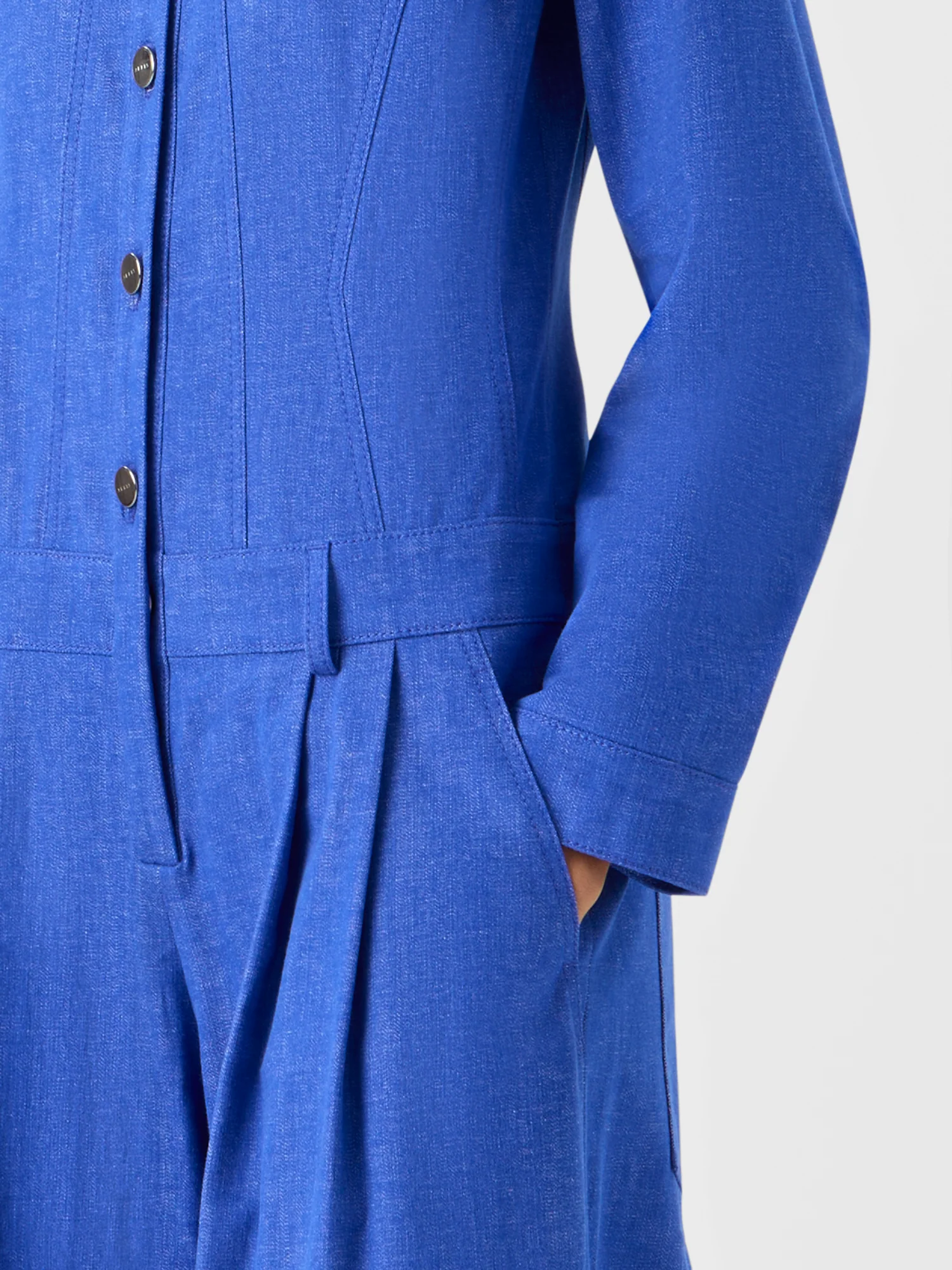 Hellan Fitted Jumpsuit in Cotton Denim - Image 4