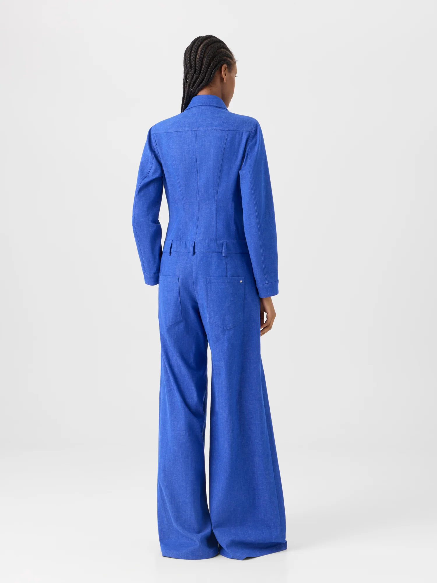 Hellan Fitted Jumpsuit in Cotton Denim - Image 7