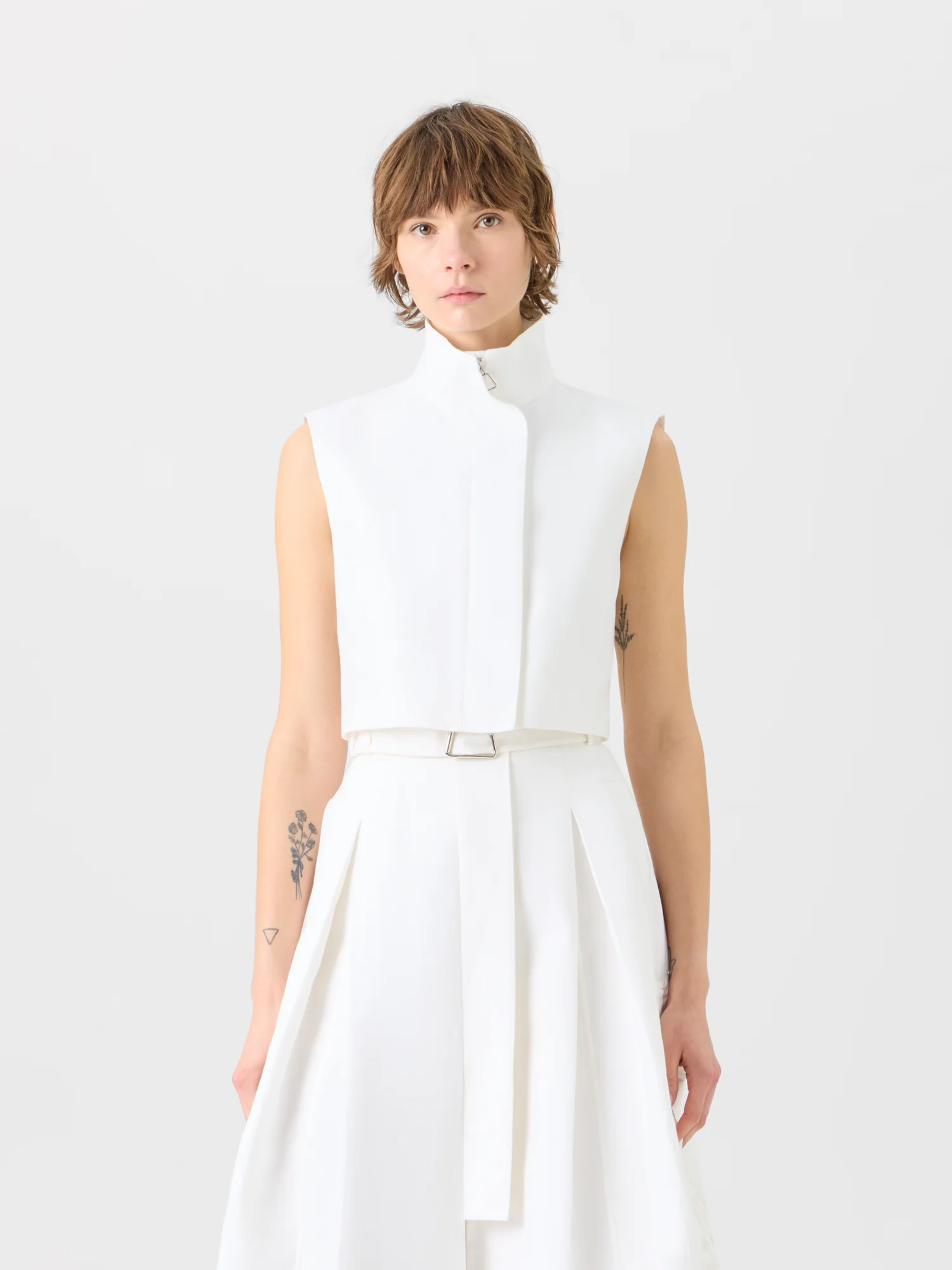 Hester Structured Short Cotton Double-Face Gilet - Image 2