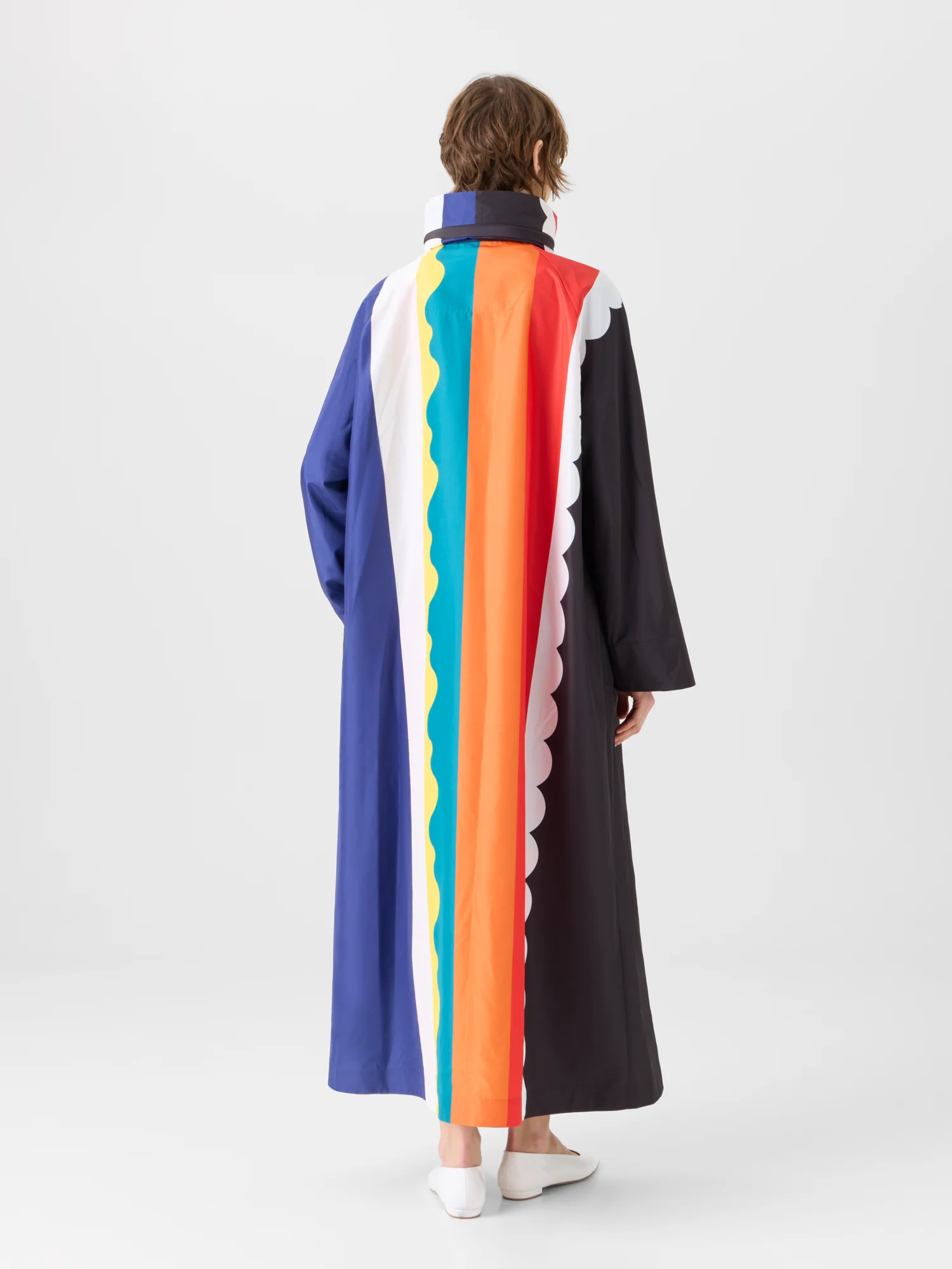 Ivano Taffeta Maxi Coat with Paravent Print - Image 7