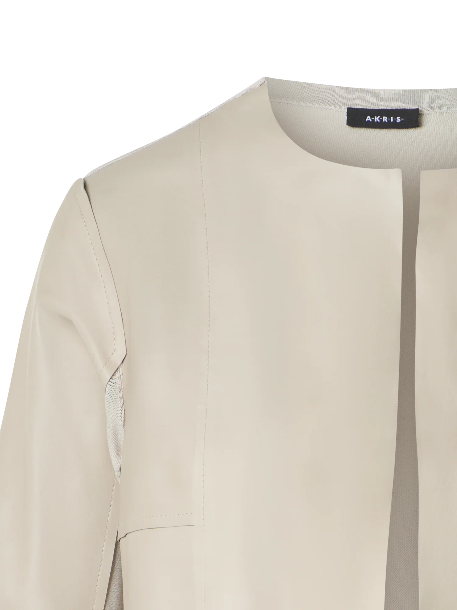 Leather Panel Knit Cardigan with Sheer Back - Image 3