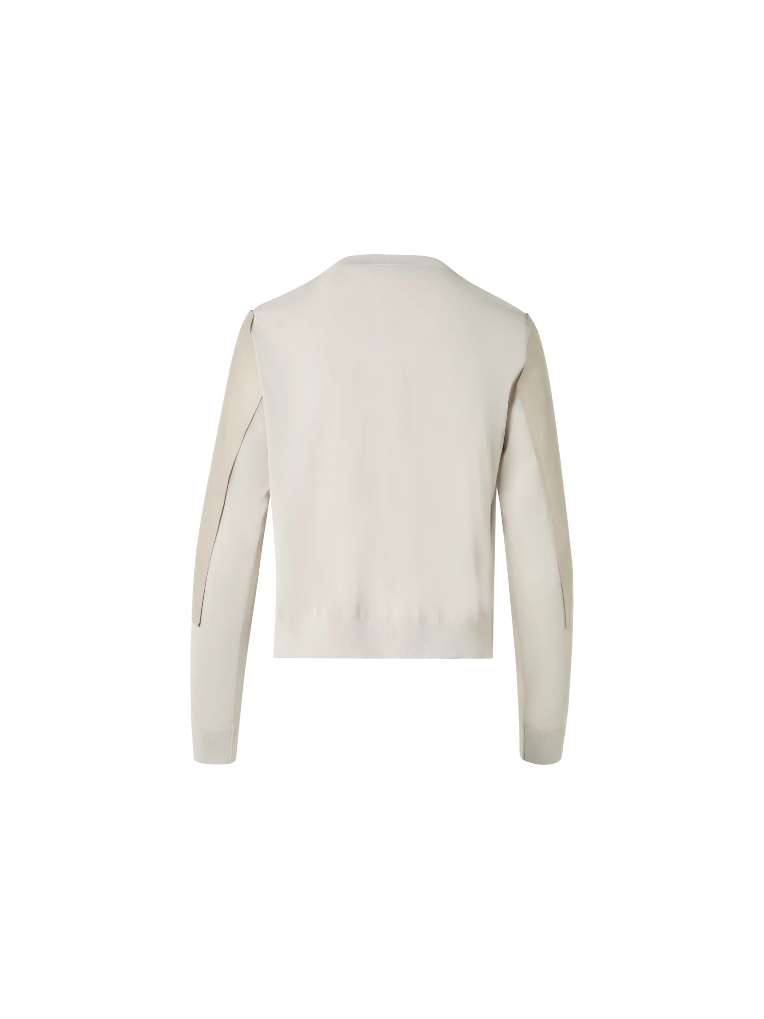 Leather Panel Knit Cardigan with Sheer Back - Image 6
