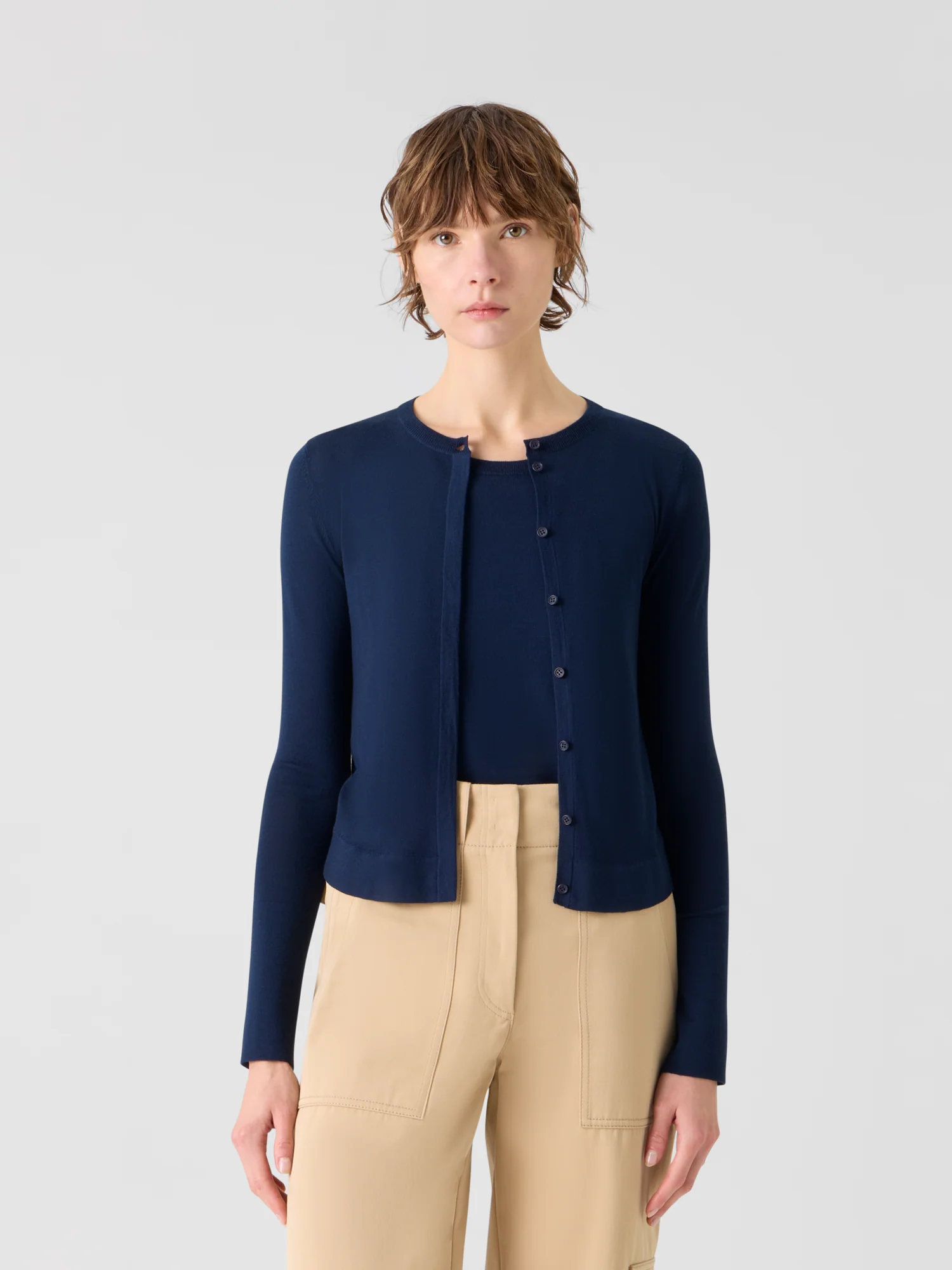 Lightweight Merino Wool Knit Cardigan - Image 2