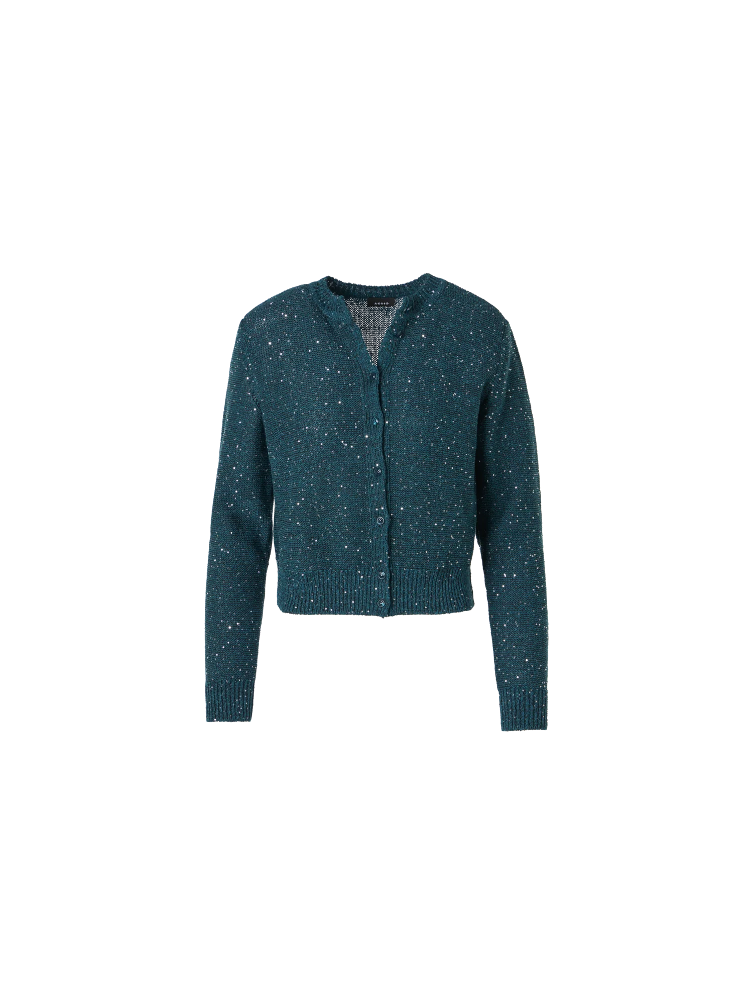 Linen Cotton Cardigan with Micro Sequins