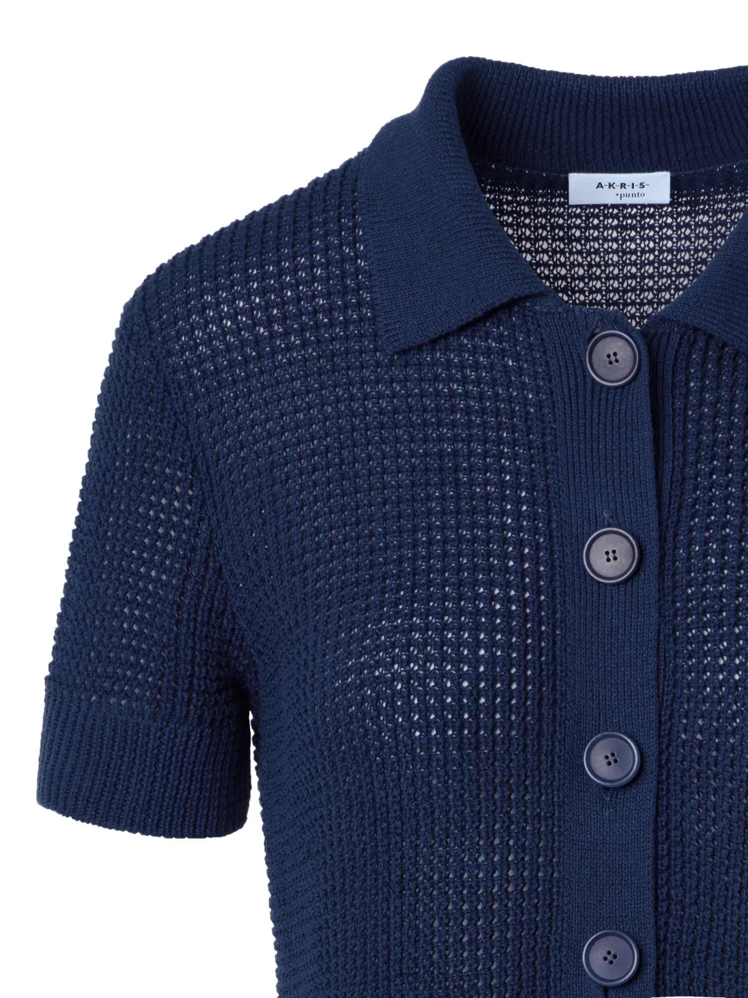 Linen-Cotton Short-Sleeve Knit Cardigan - Image 2