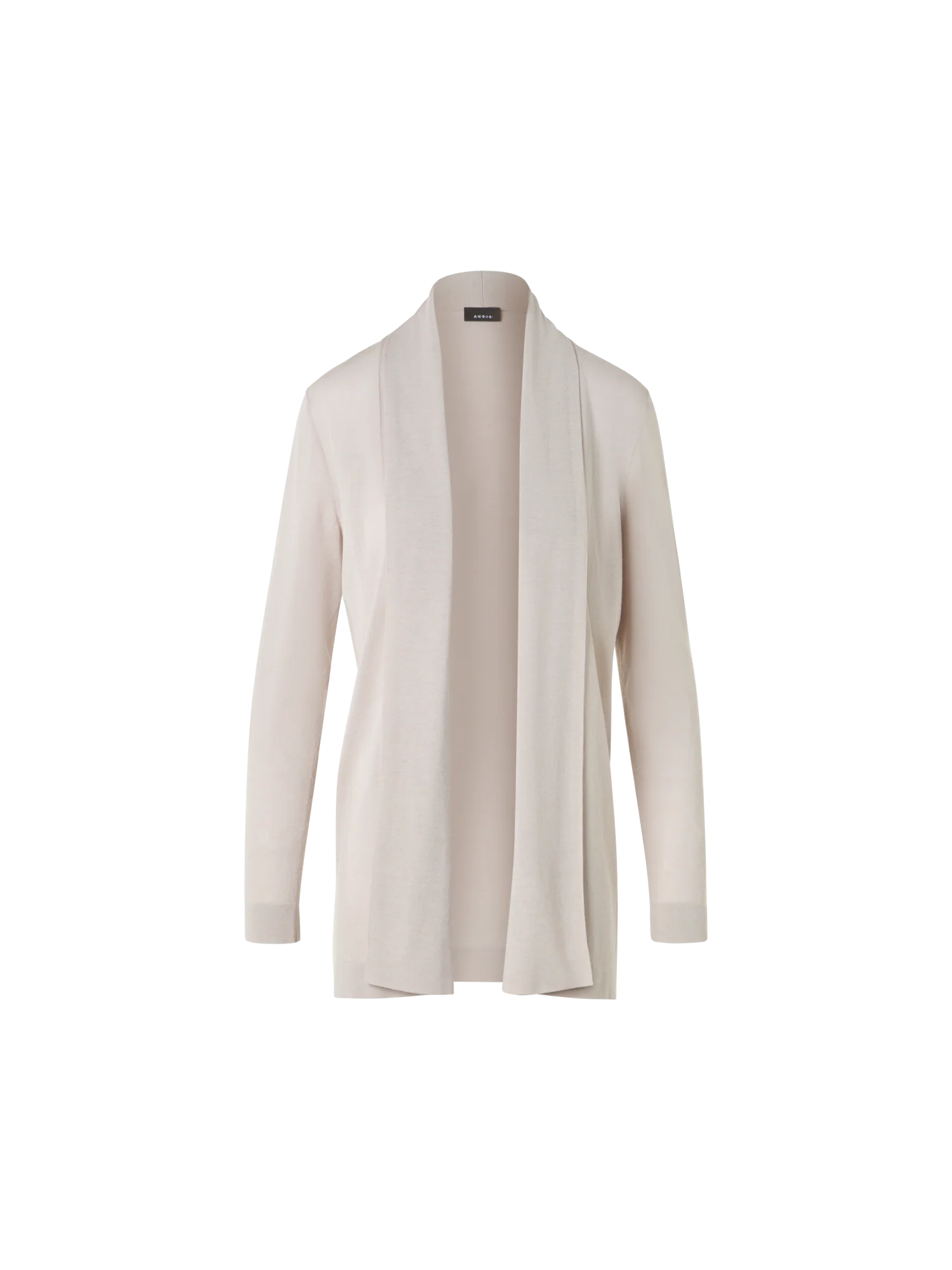 Long Silk Cotton Cardigan with Shawl Collar