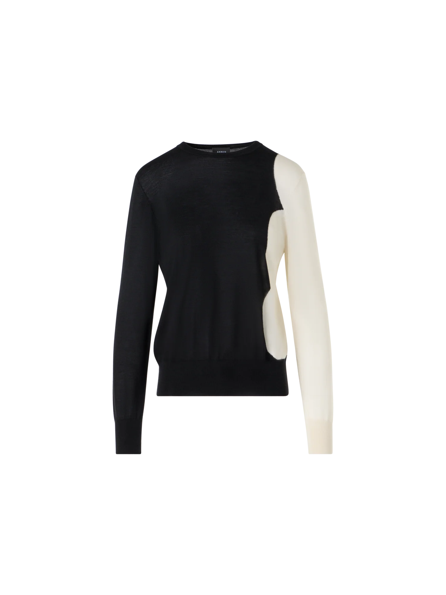 Long Sleeve Cashmere Silk Cloud Intarsia Sweater