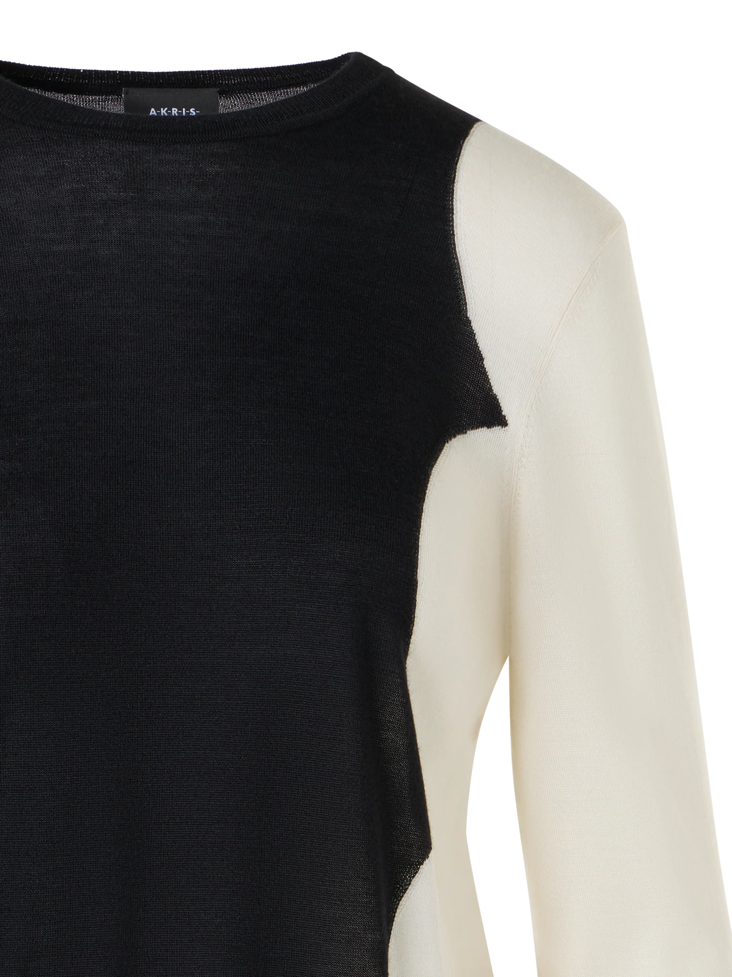Long Sleeve Cashmere Silk Cloud Intarsia Sweater - Image 3