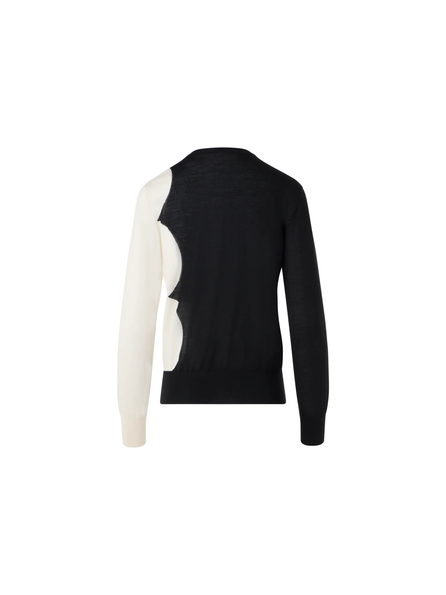 Long Sleeve Cashmere Silk Cloud Intarsia Sweater - Image 5