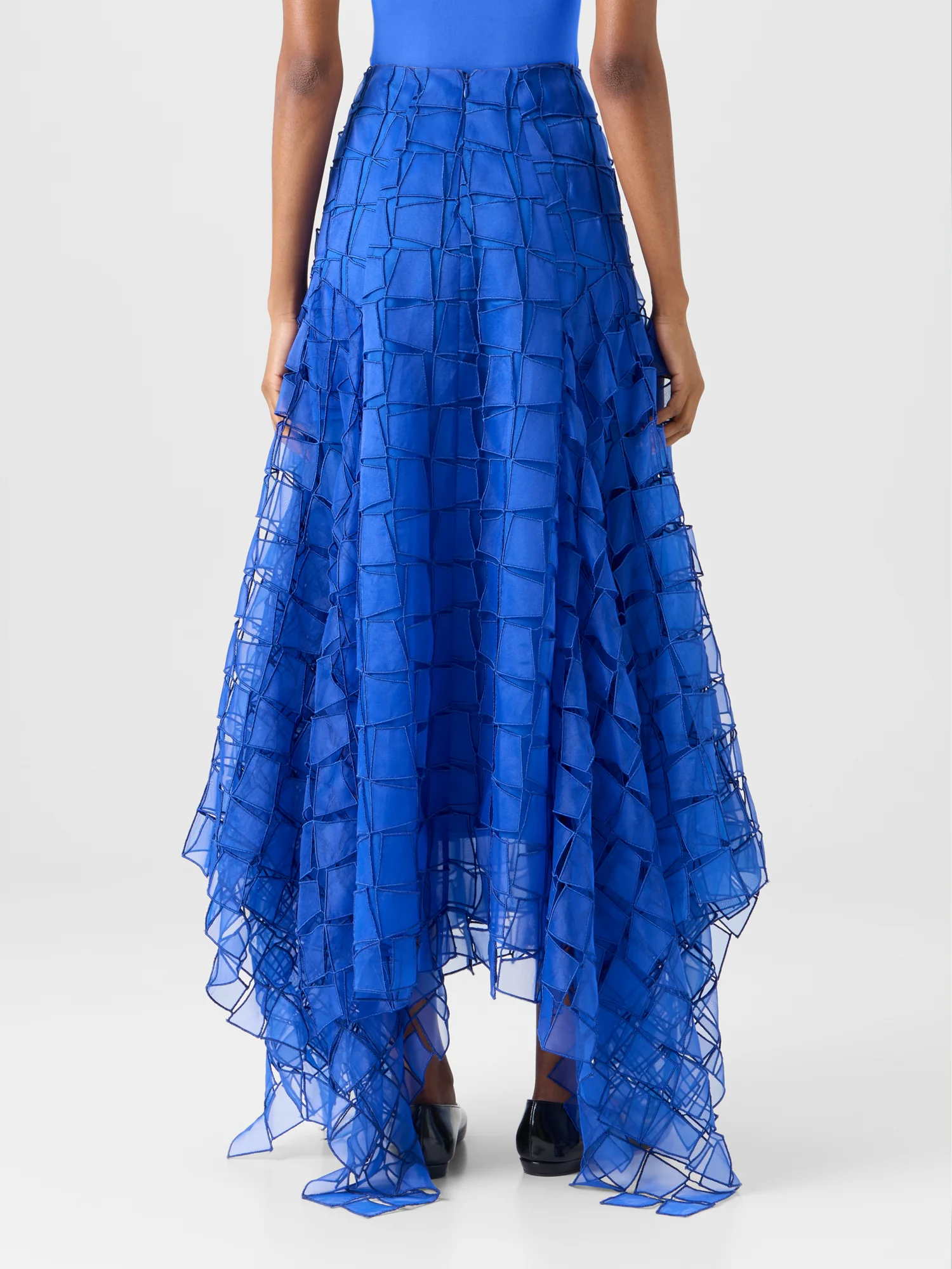 Maxi Skirt with Tapezoid Organza Embroidery - Image 7