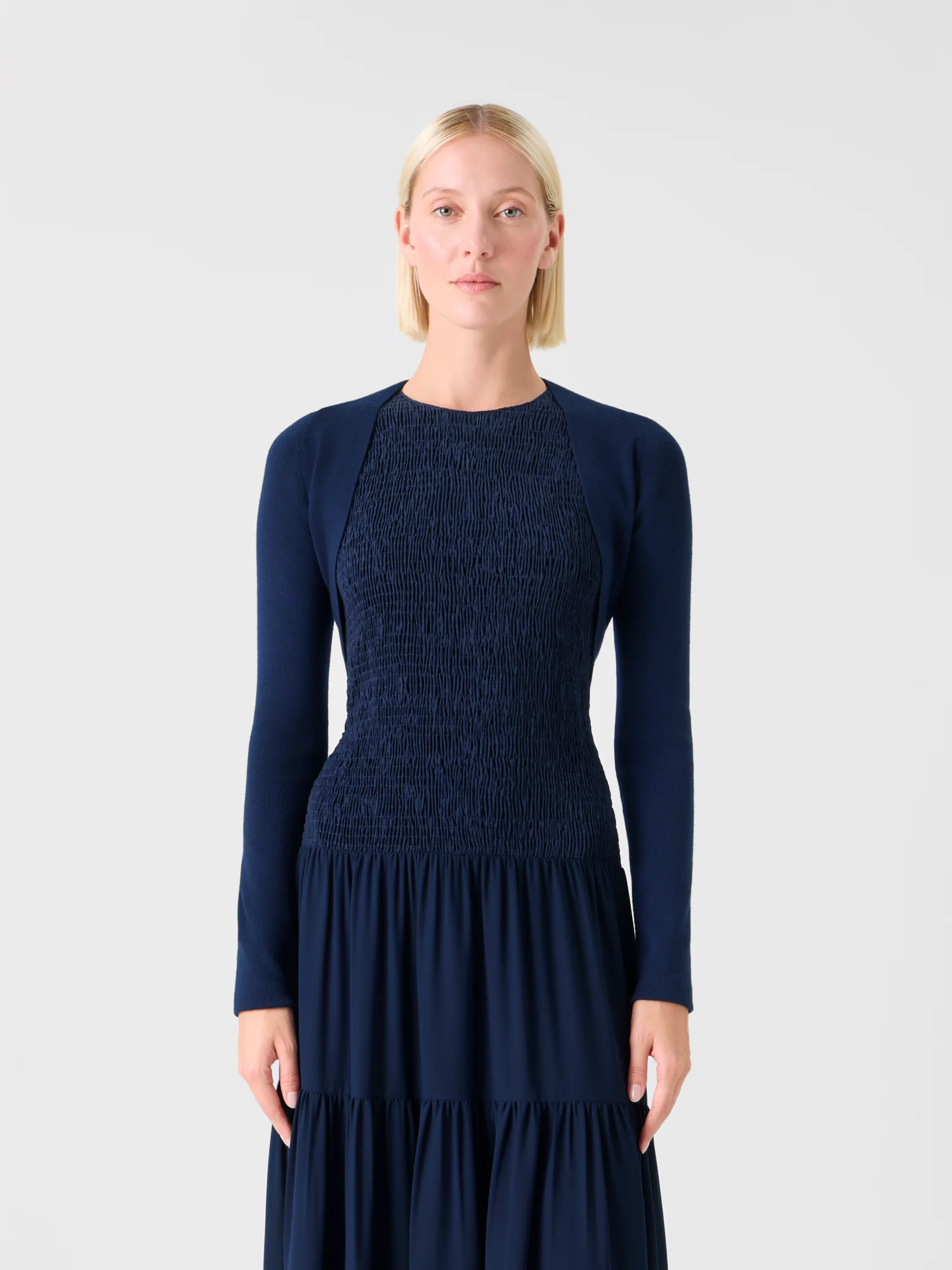 Merino Wool Cropped Bolero Cardigan - Image 2