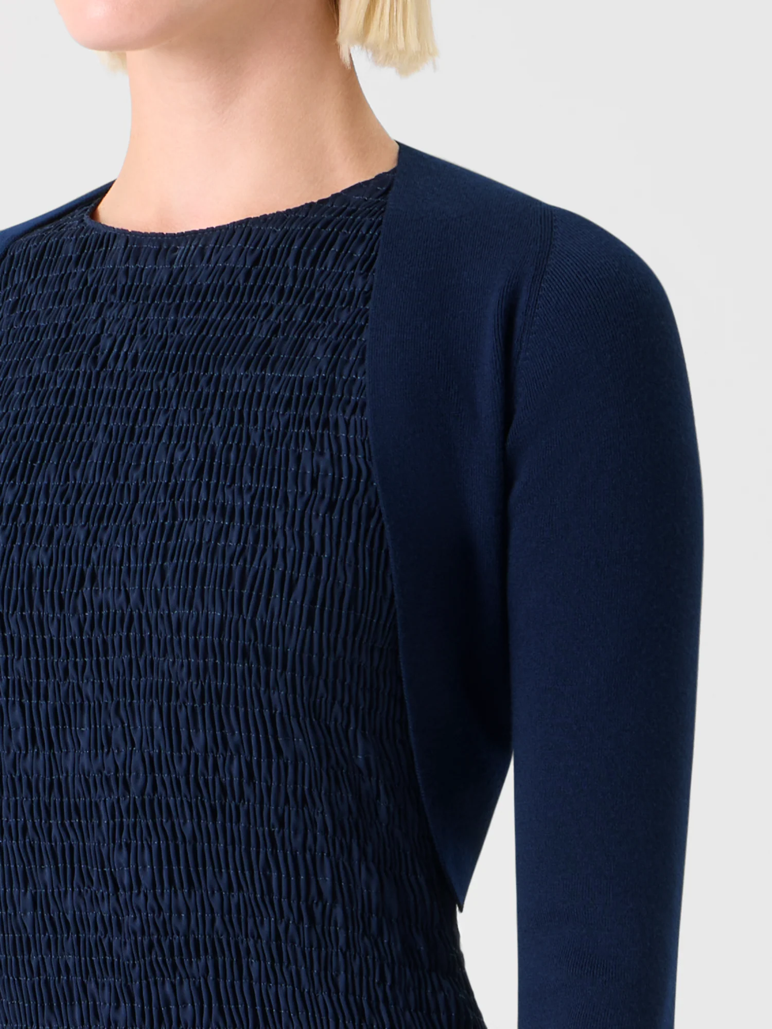 Merino Wool Cropped Bolero Cardigan - Image 4