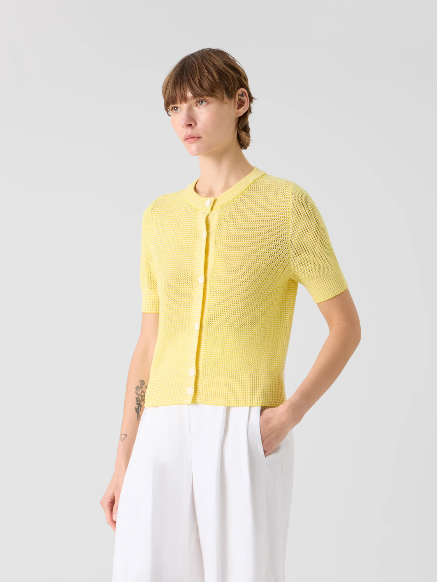 Merino Wool Cropped Bolero Cardigan - Image 4