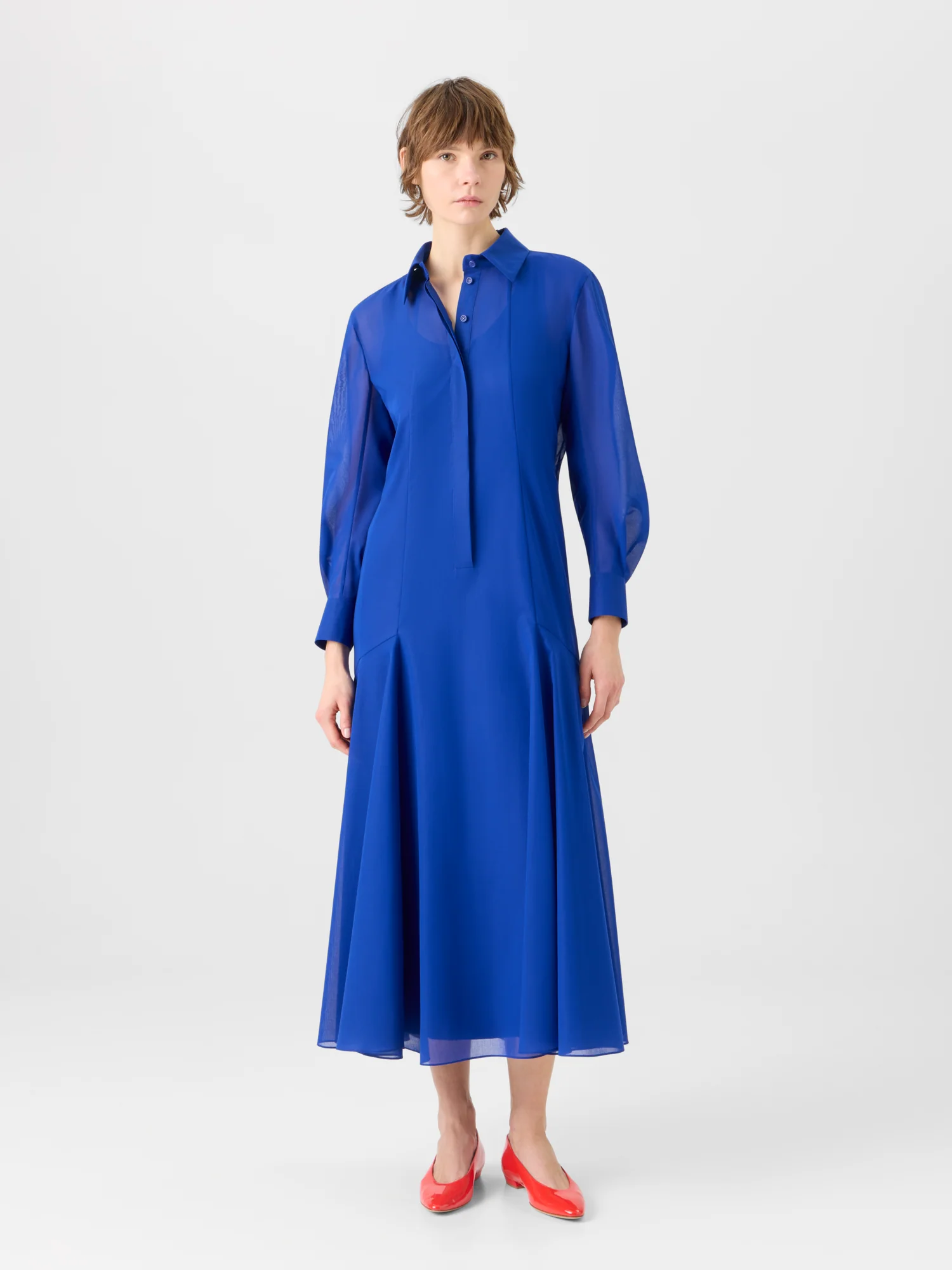 Midi A-Line Dress in Cotton Voile - Image 2