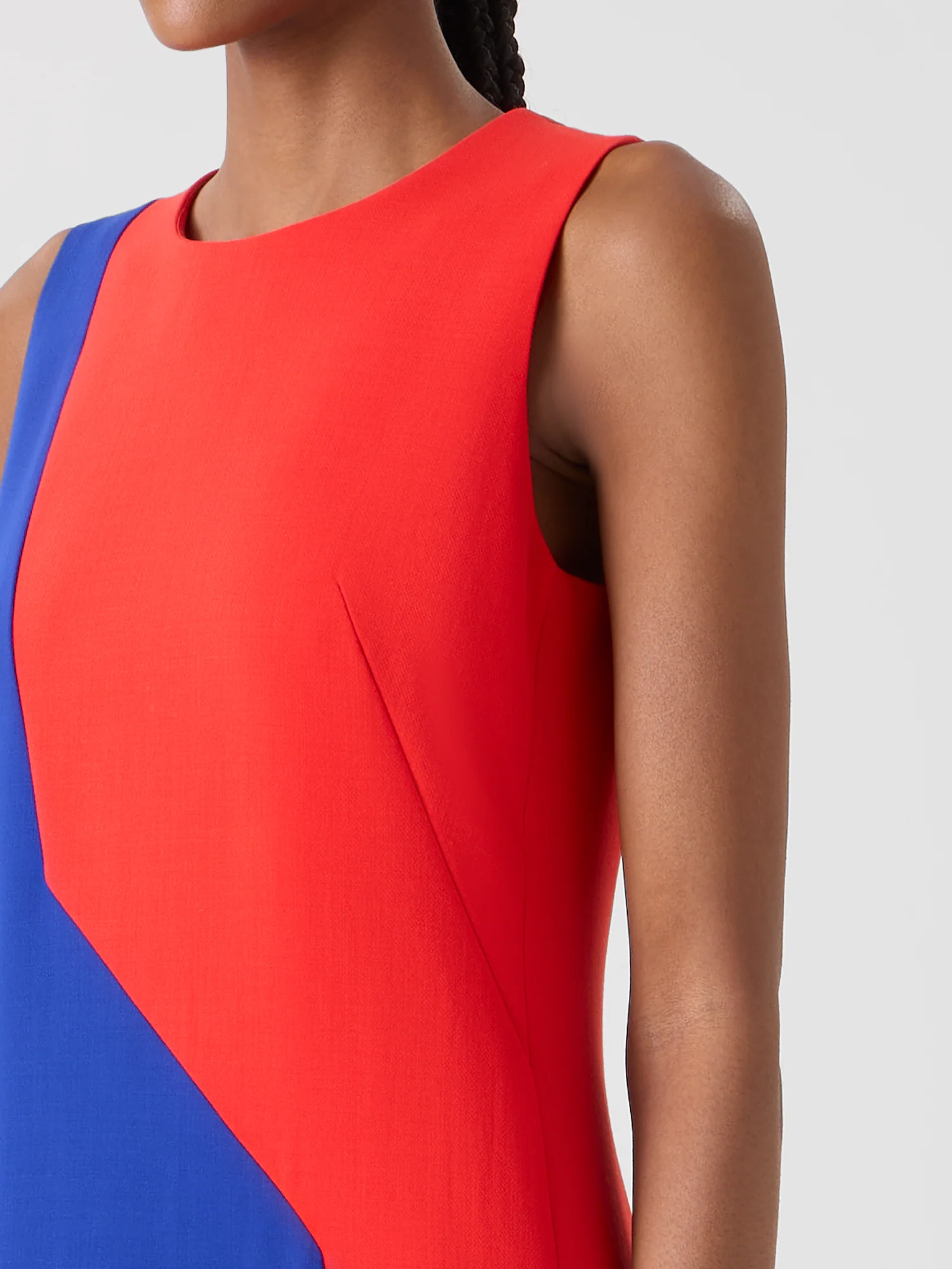 Midi Sheath Dress with Polygon Patchwork - Image 4