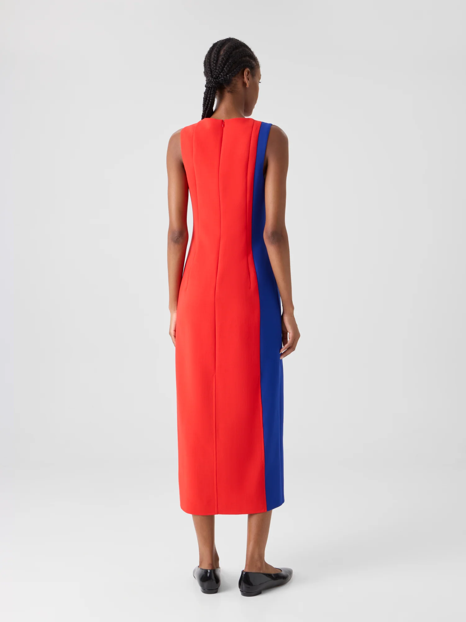Midi Sheath Dress with Polygon Patchwork - Image 6