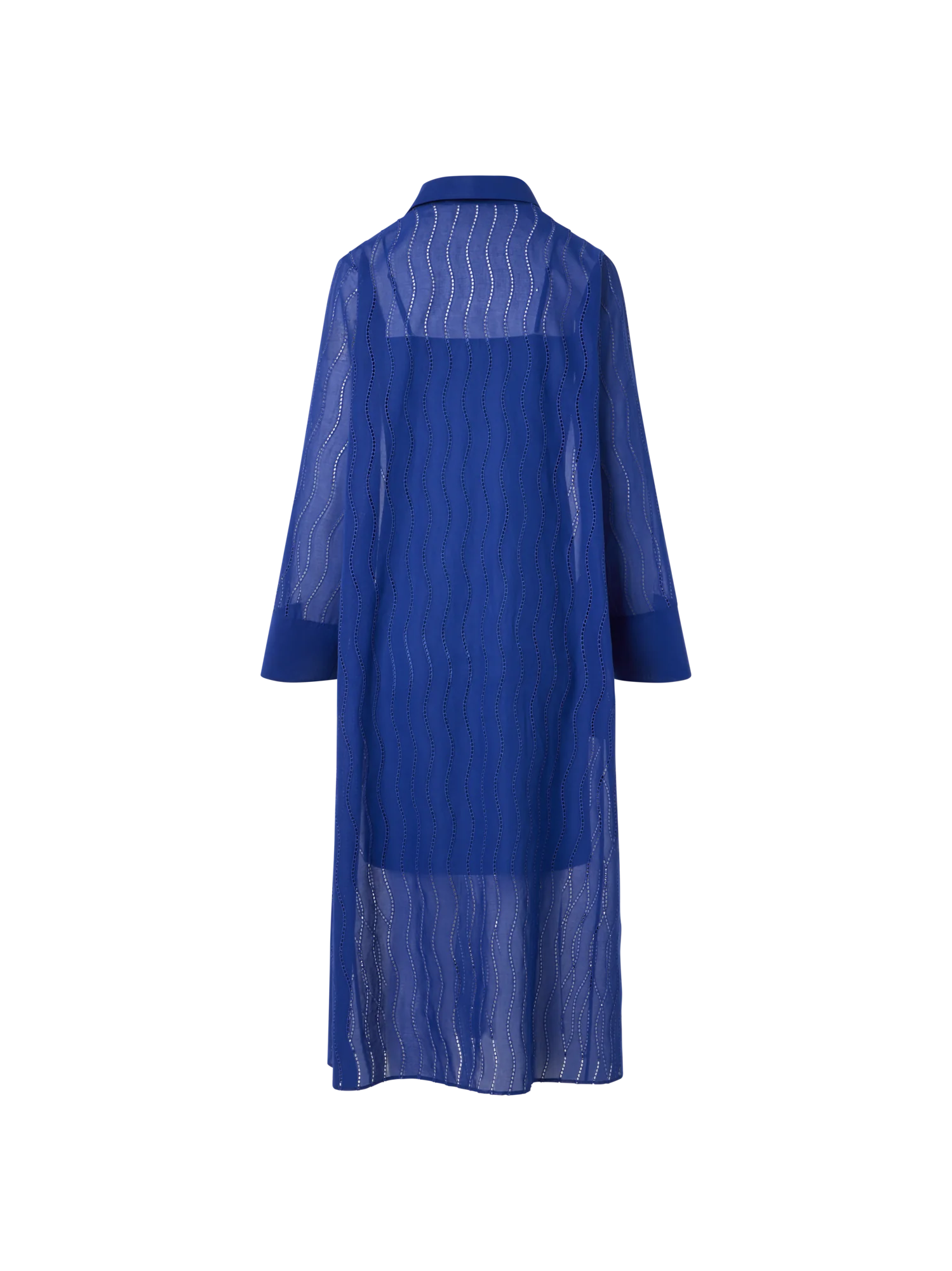 Midi Shirt Dress with Wave Embroidery - Image 5