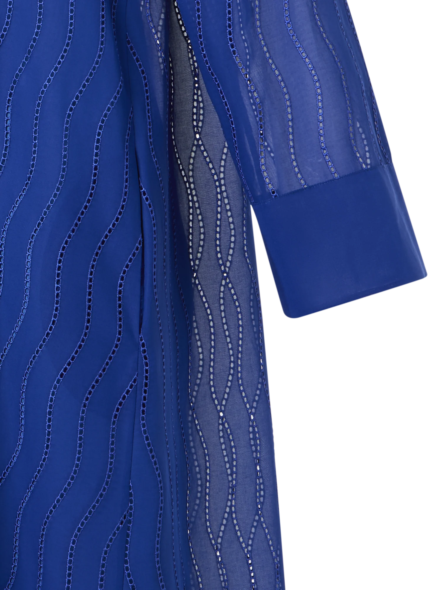 Midi Shirt Dress with Wave Embroidery - Image 7