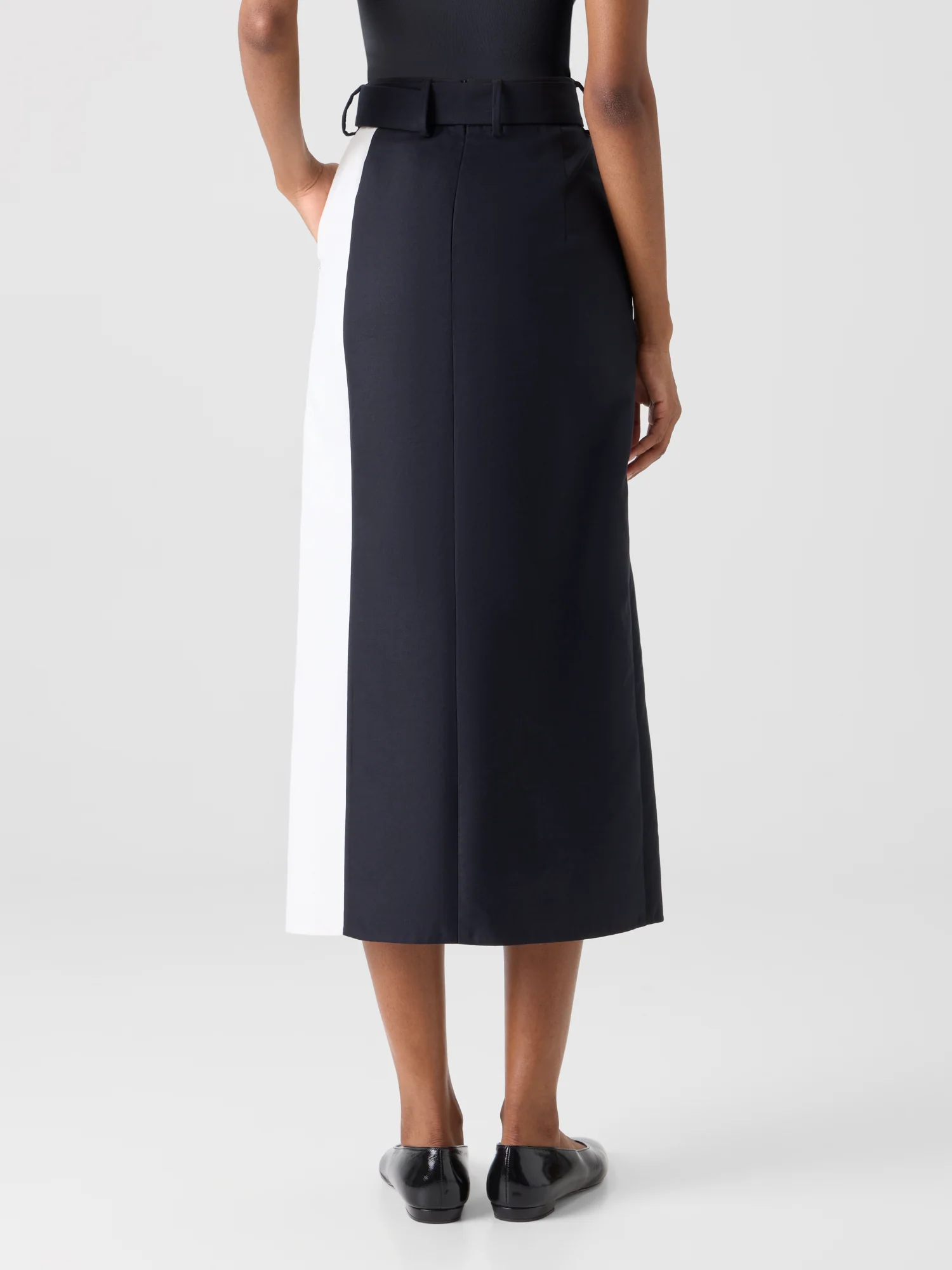 Midi Skirt with Wrap Look and Cloud Print - Image 7