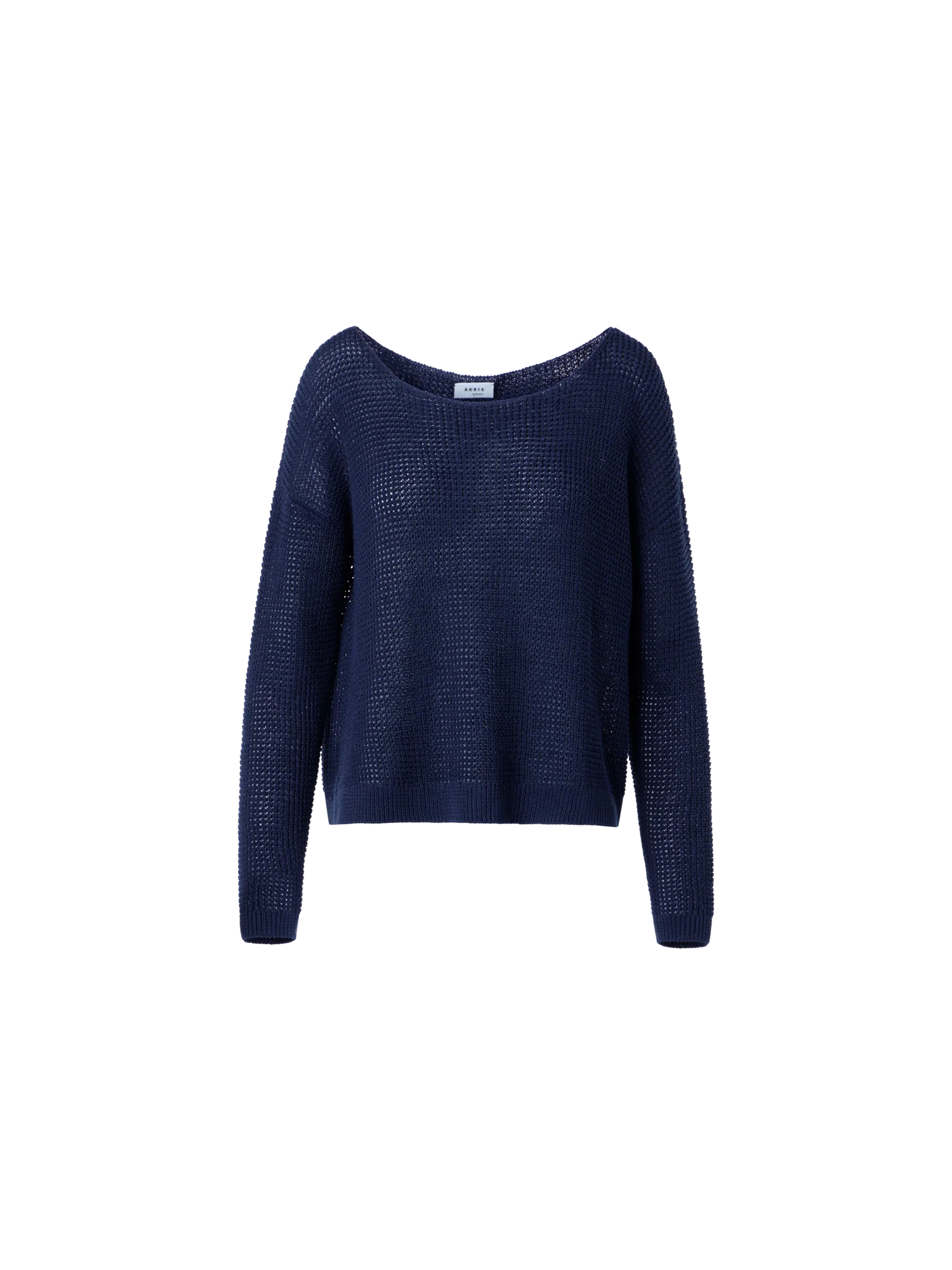 Off-Shoulder Linen-Cotton V-Neck Knit Sweater - Image 2