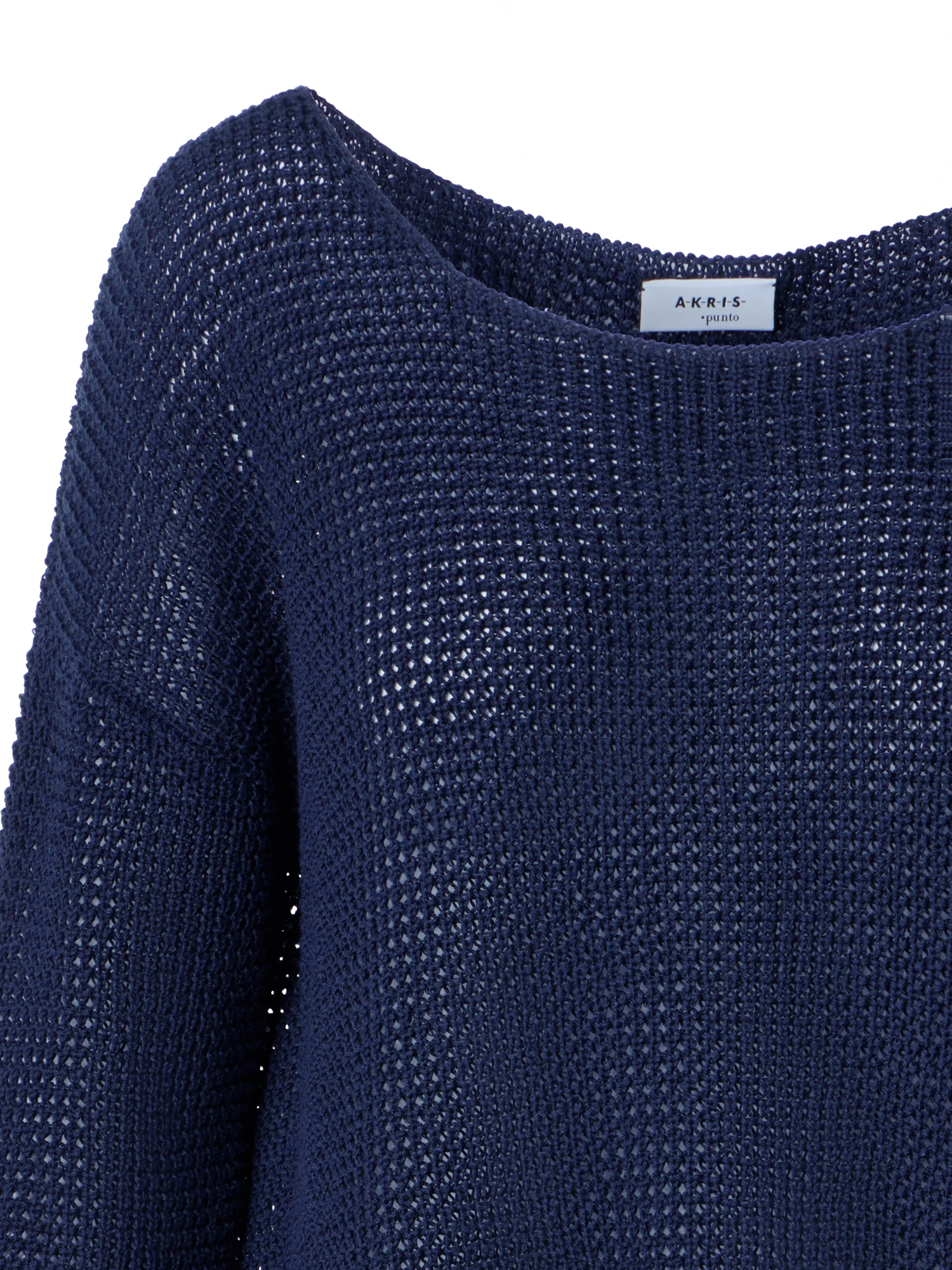 Off-Shoulder Linen-Cotton V-Neck Knit Sweater - Image 3