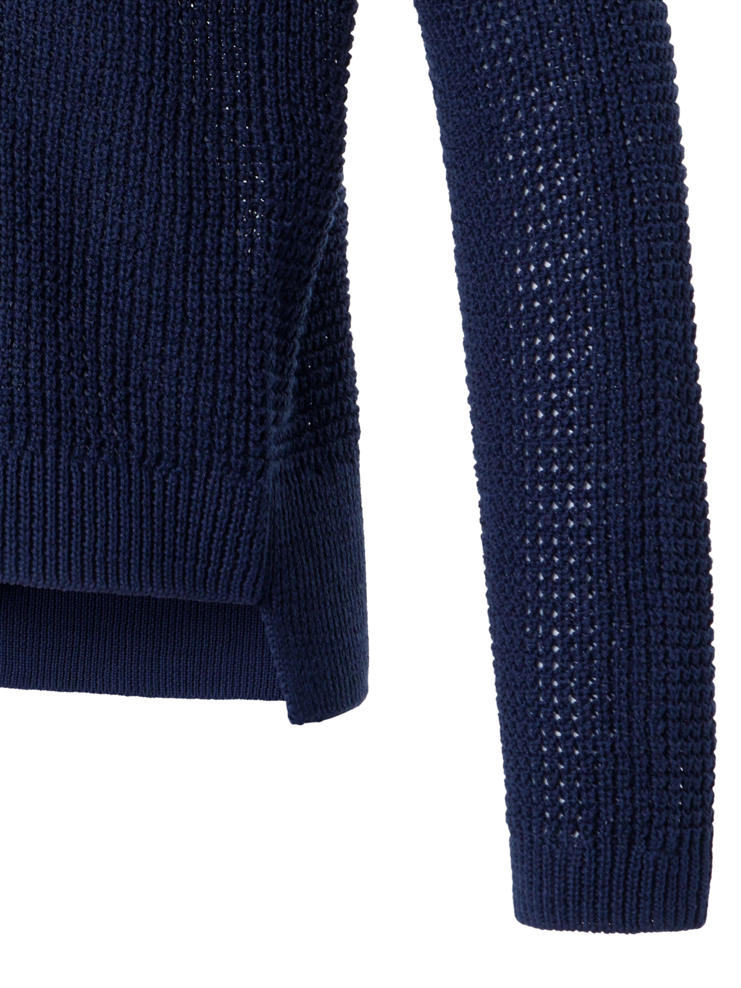 Off-Shoulder Linen-Cotton V-Neck Knit Sweater - Image 5