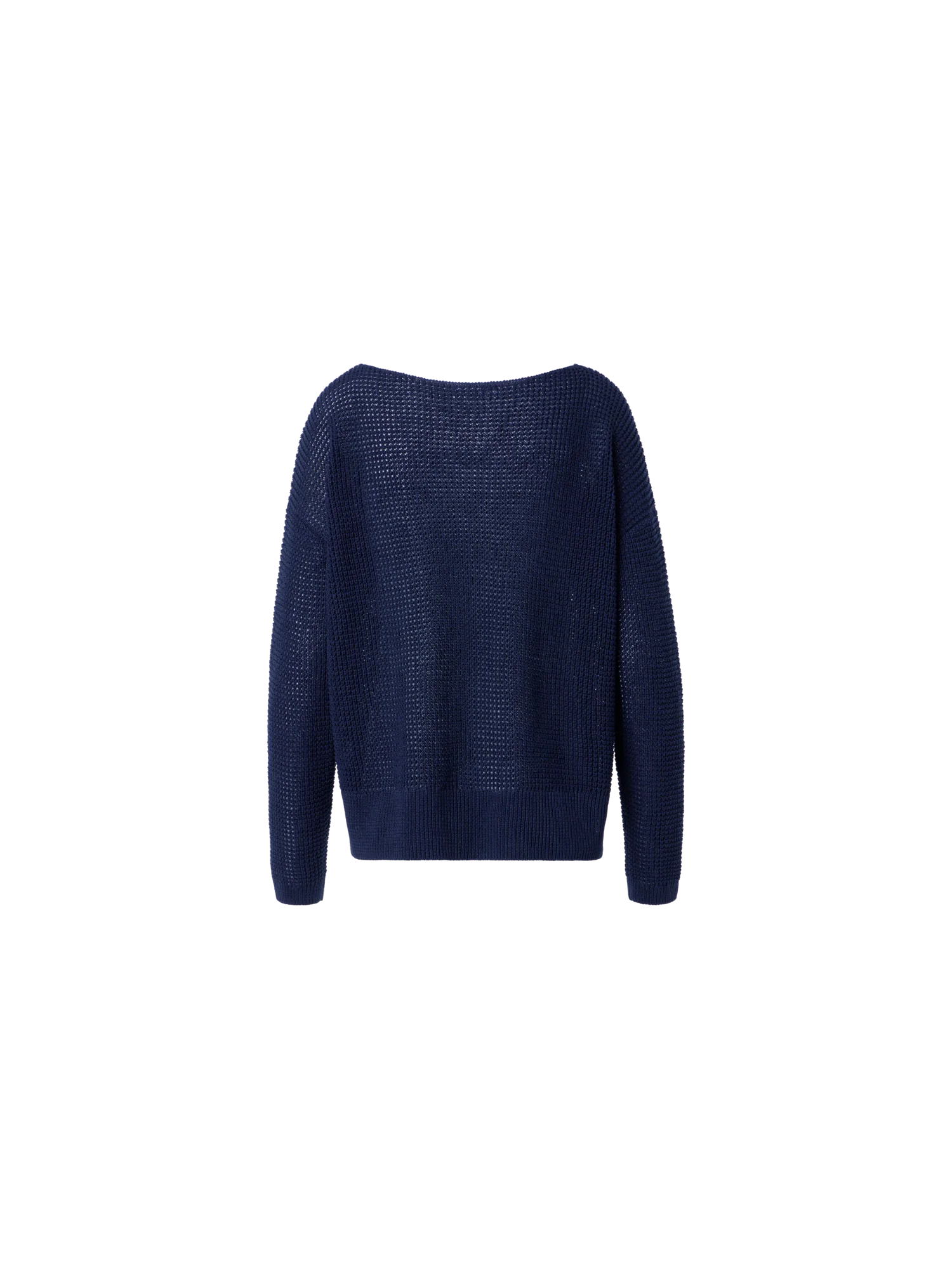Off-Shoulder Linen-Cotton V-Neck Knit Sweater - Image 6