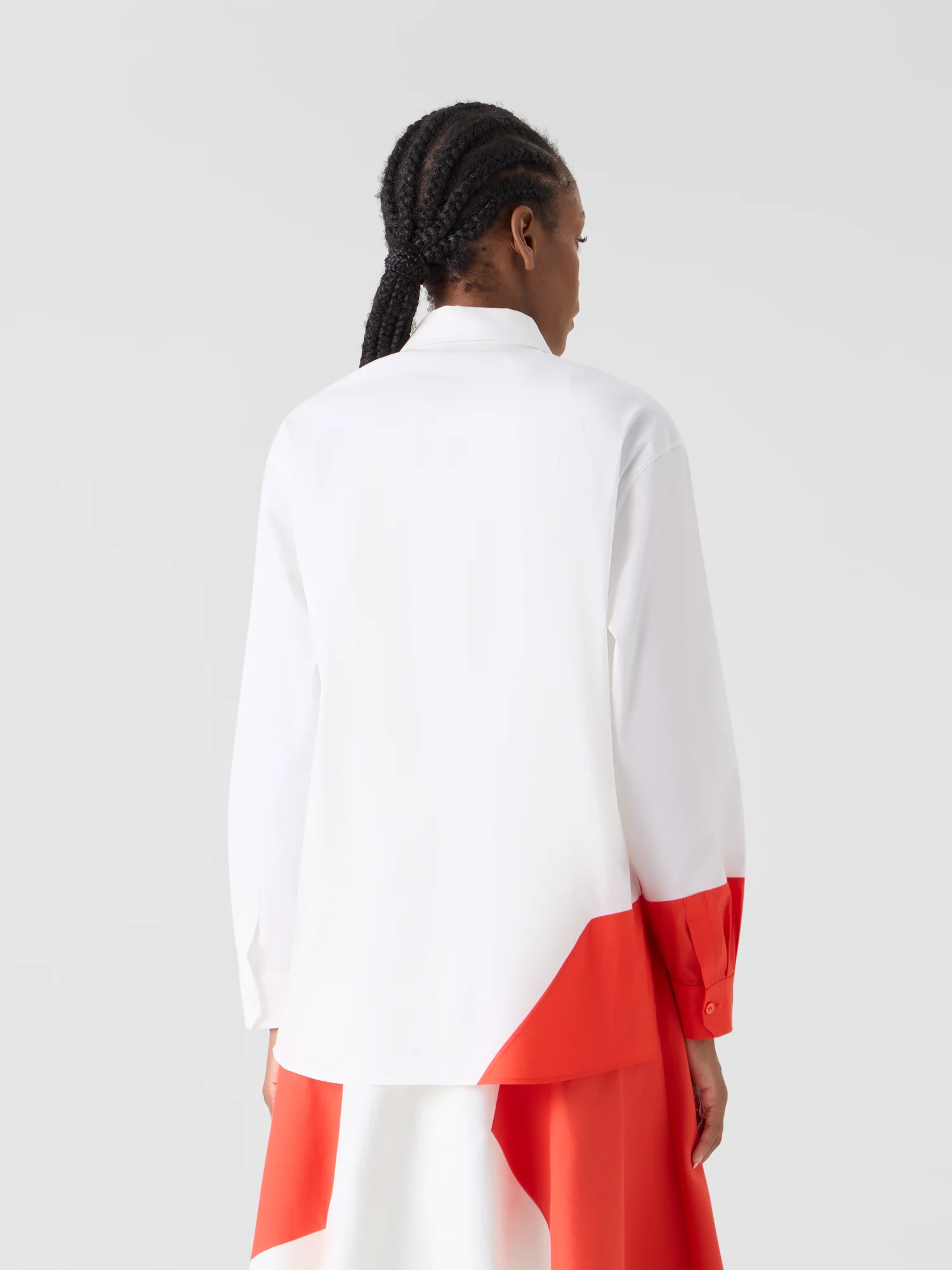 Oversize Cotton Blouse with Poligon Patchwork - Image 4