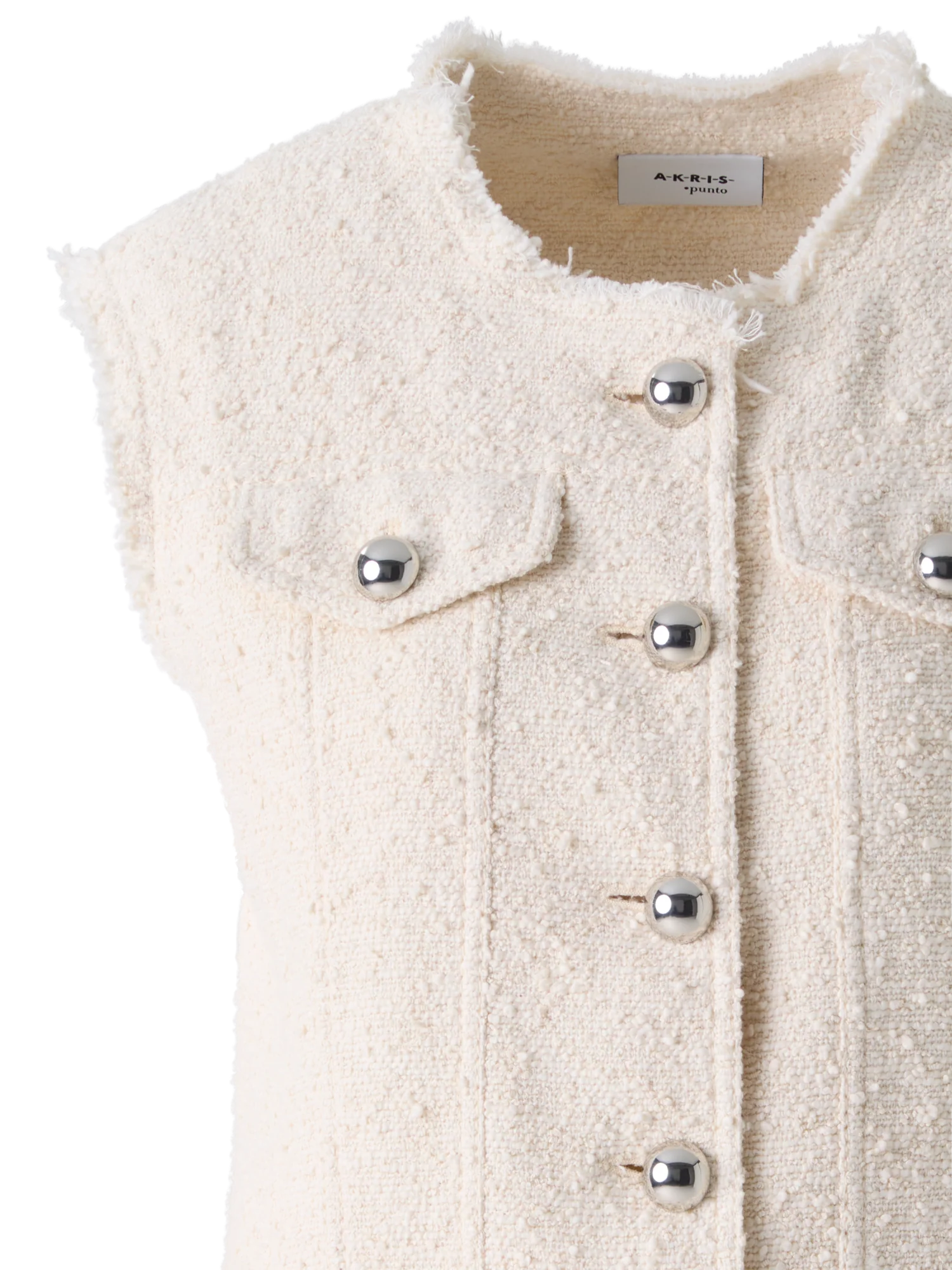 Oversize Gilet in Summer Bouclé Cotton - Image 3