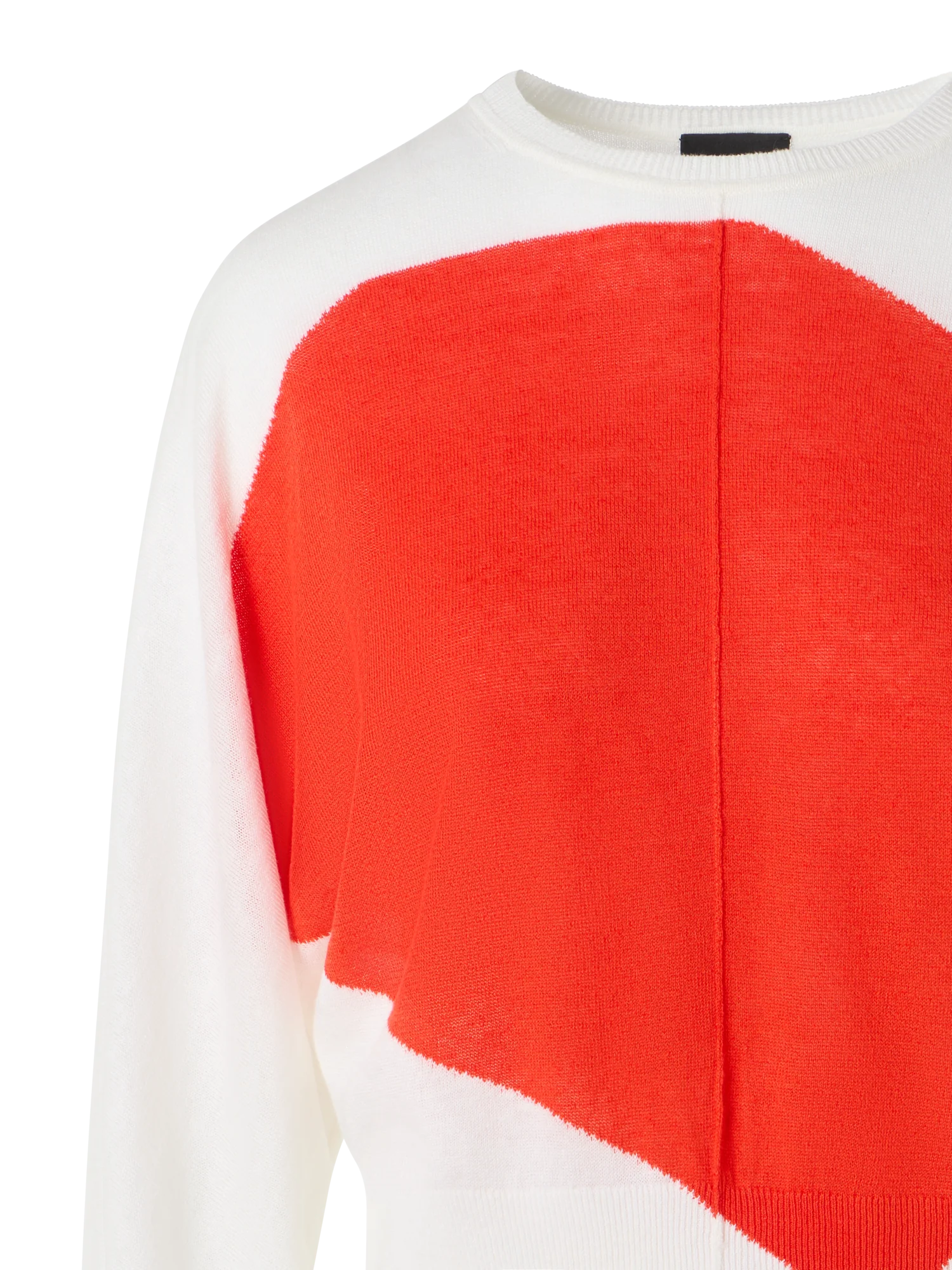 Oversize Linen Cotton Sweater with Polygon Intarsia - Image 3