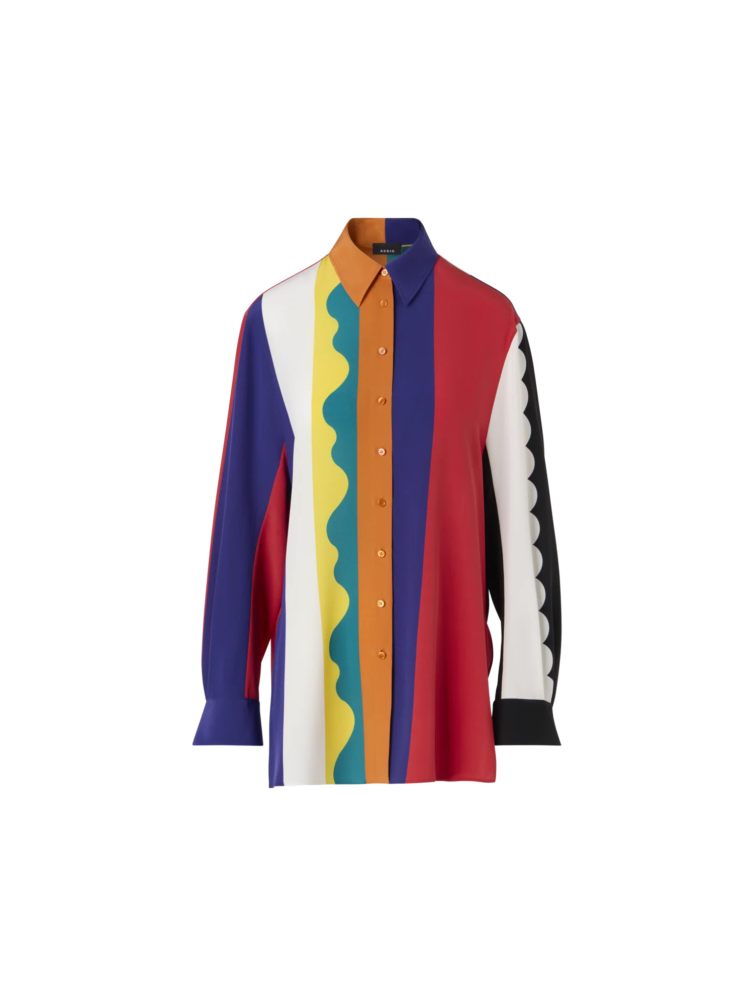 Oversize Silk Blouse with Paravent Print