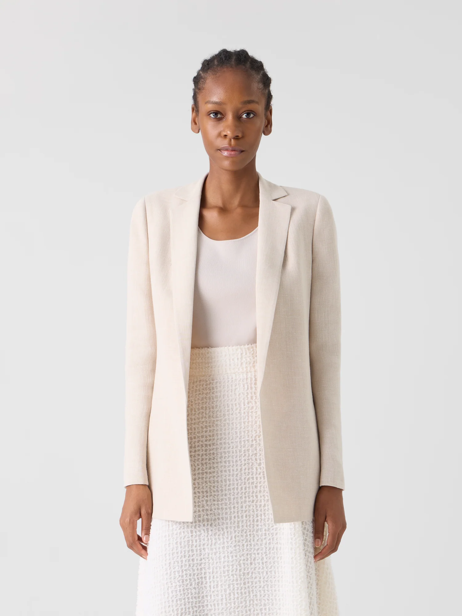 Pekka Long Jacket in Linen Wool Double-Face - Image 2