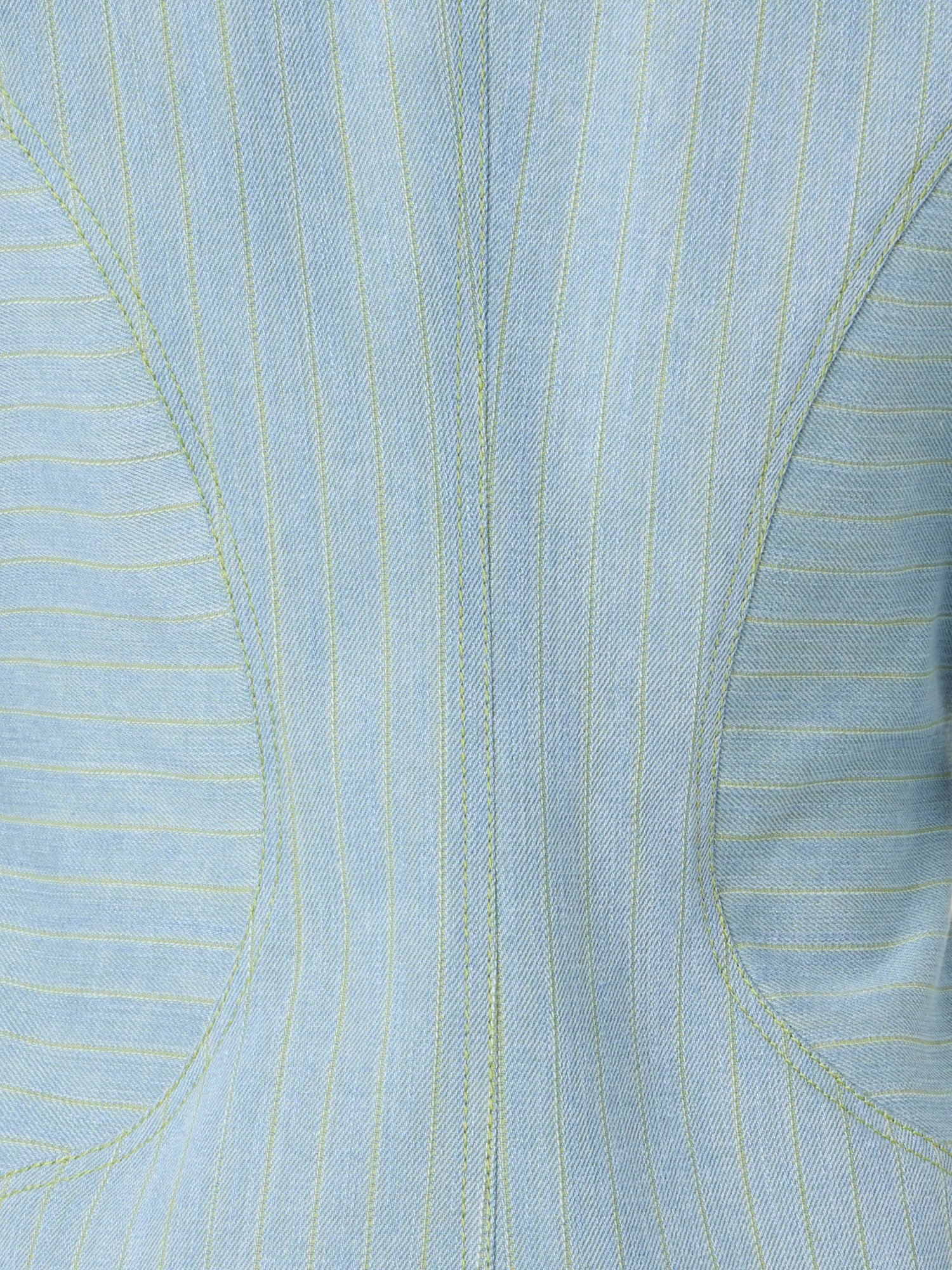 Pinstripe Denim Fitted Blouse - Image 4