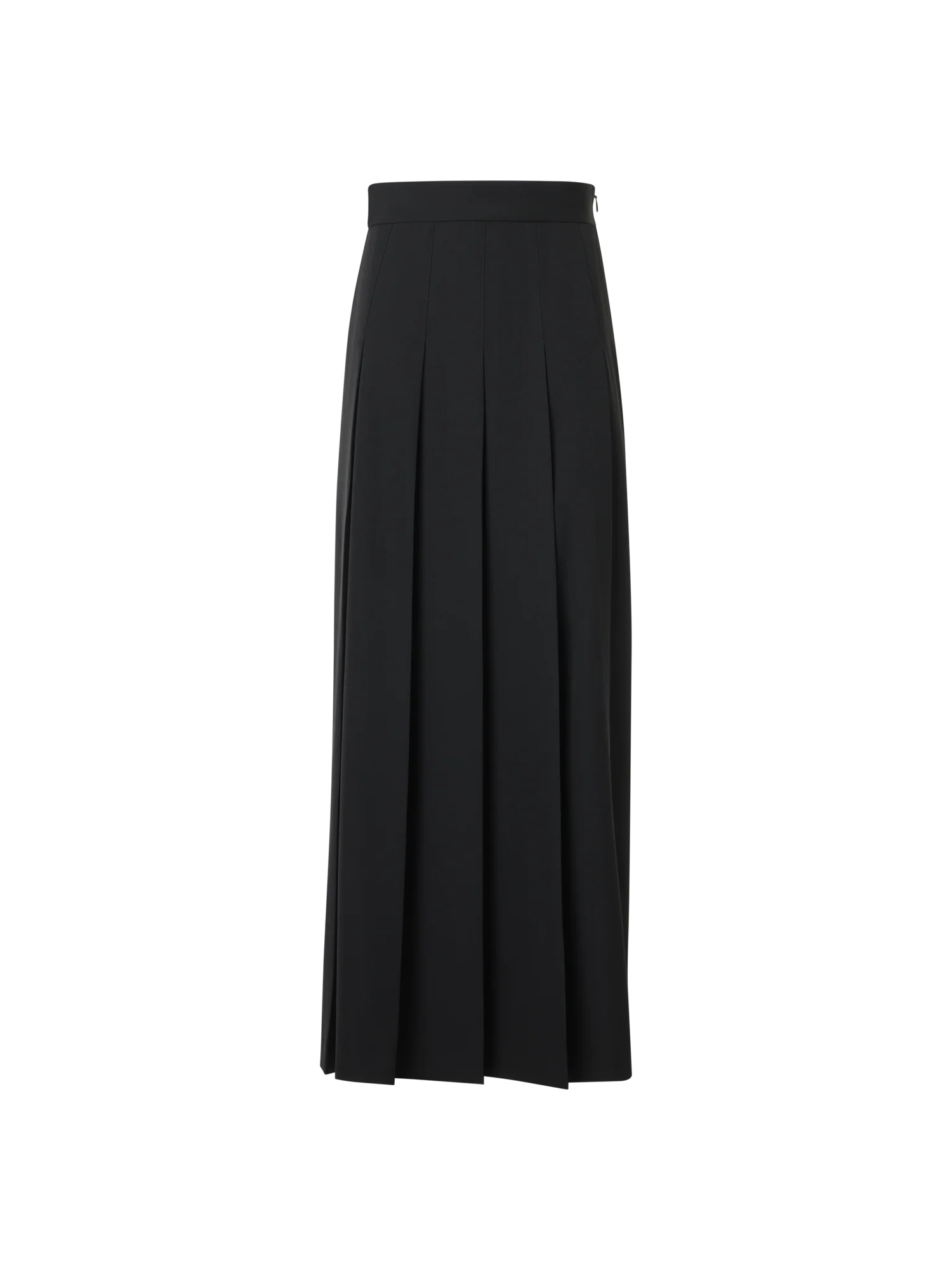 Pleated Wool Midi Skirt