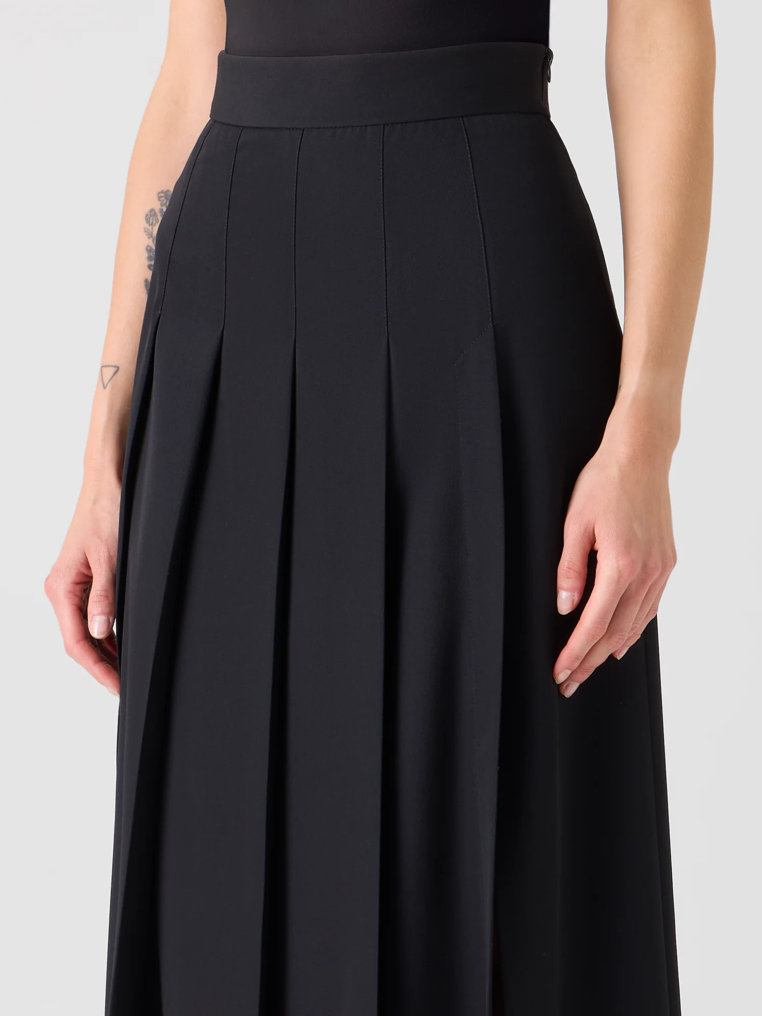 Pleated Wool Midi Skirt - Image 5
