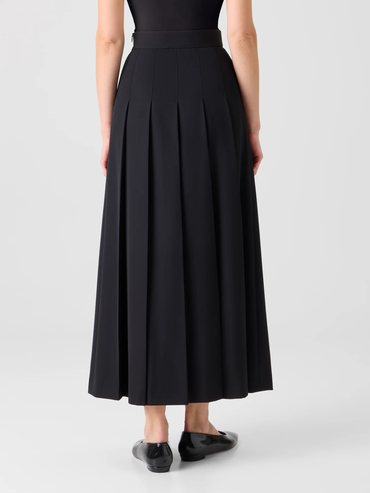 Pleated Wool Midi Skirt - Image 7