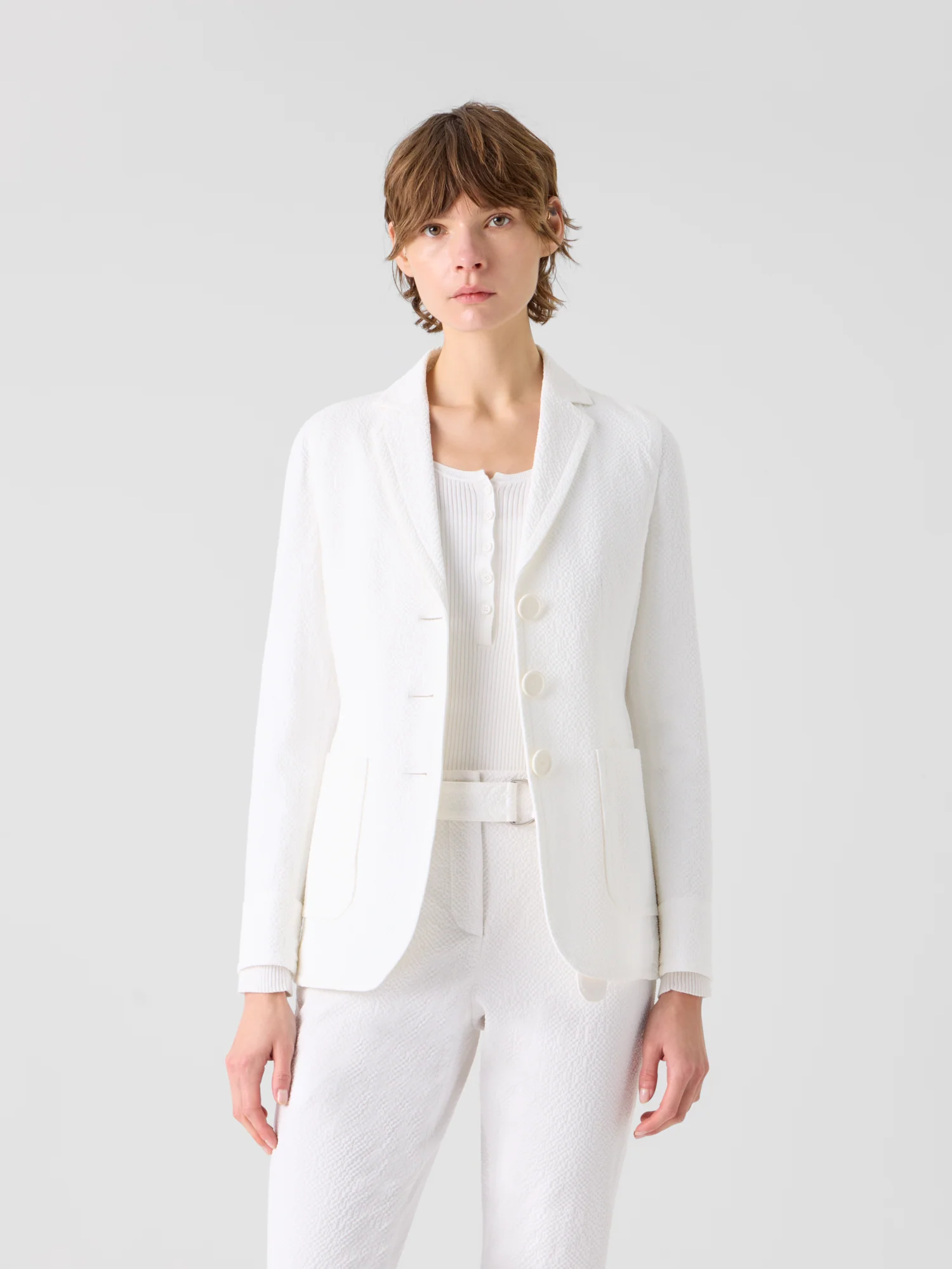 Relaxed Cotton Stretch Seersucker Jacket