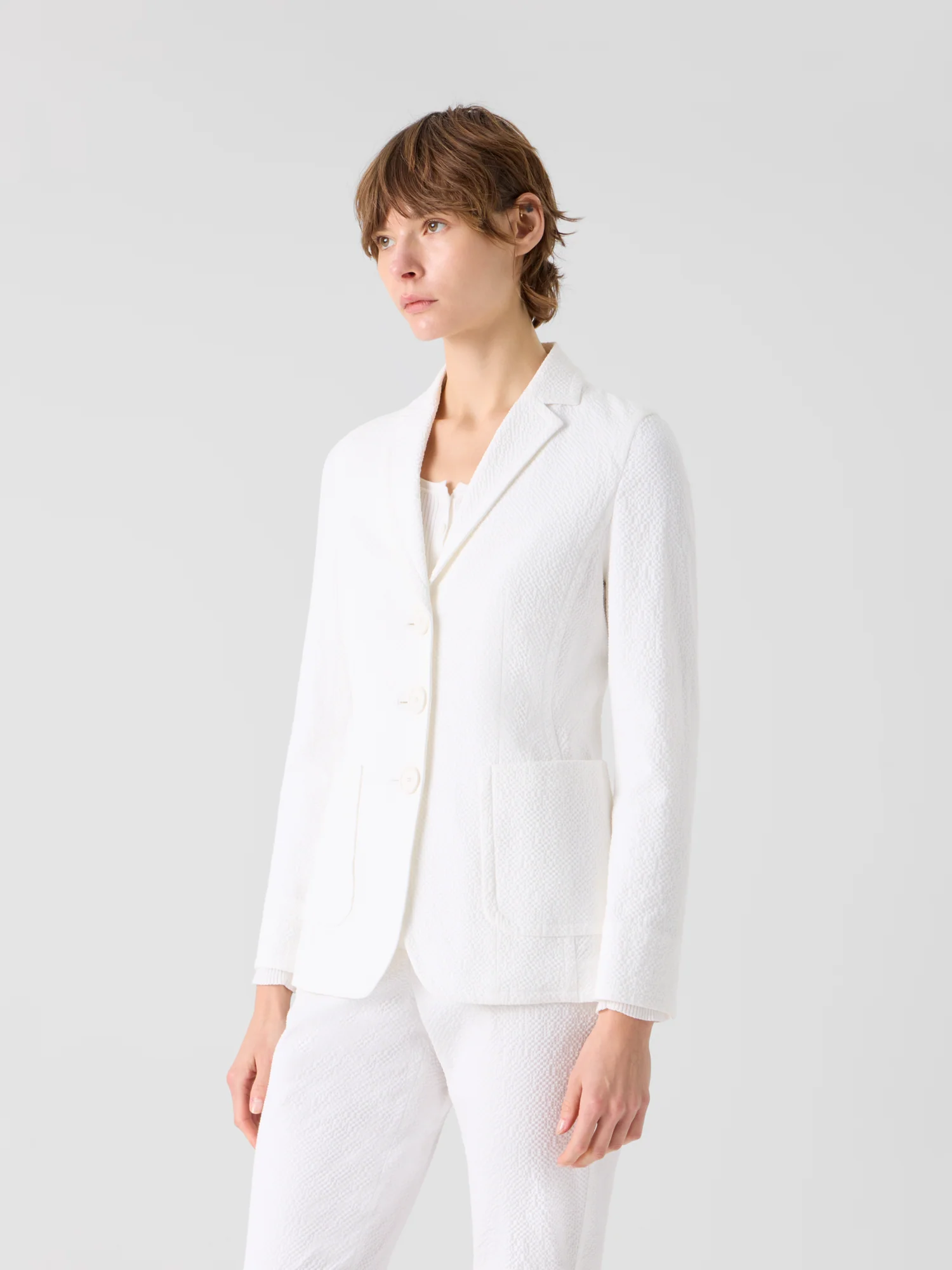 Relaxed Cotton Stretch Seersucker Jacket - Image 3