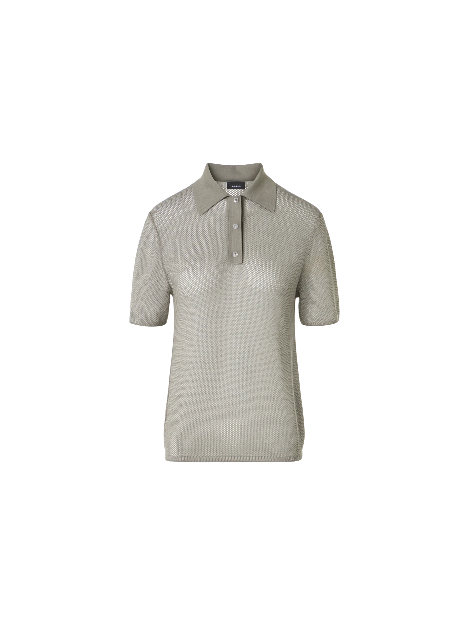 Relaxed Fit Two Tone Grid Silk Polo Sweater
