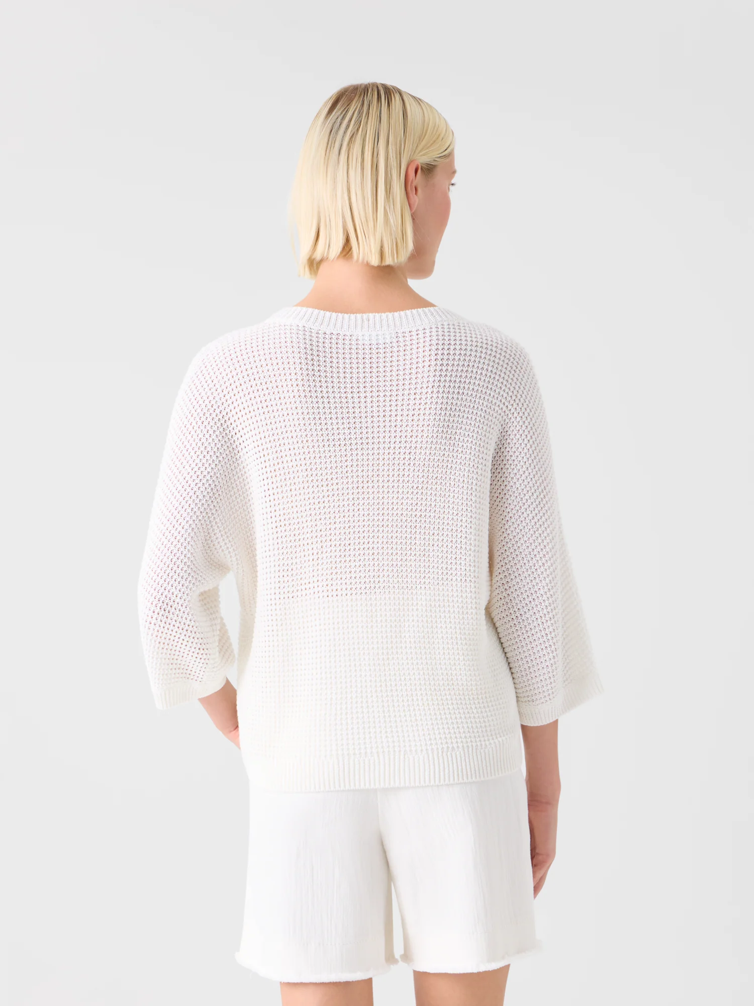 Relaxed Linen-Cotton Boxy Knit Sweater - Image 4
