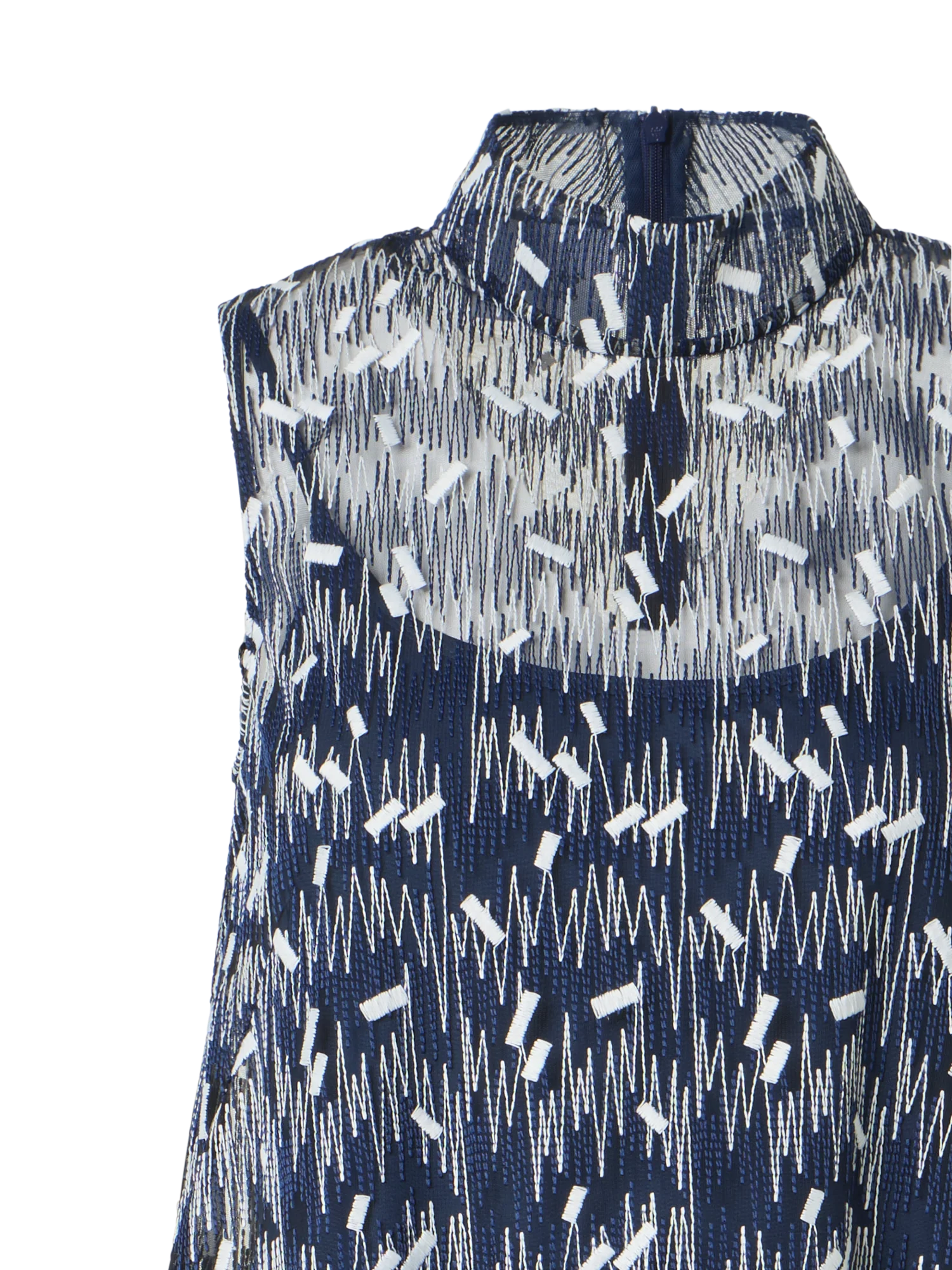 Scribble Dot Embroidered Midi A-Line Dress - Image 3