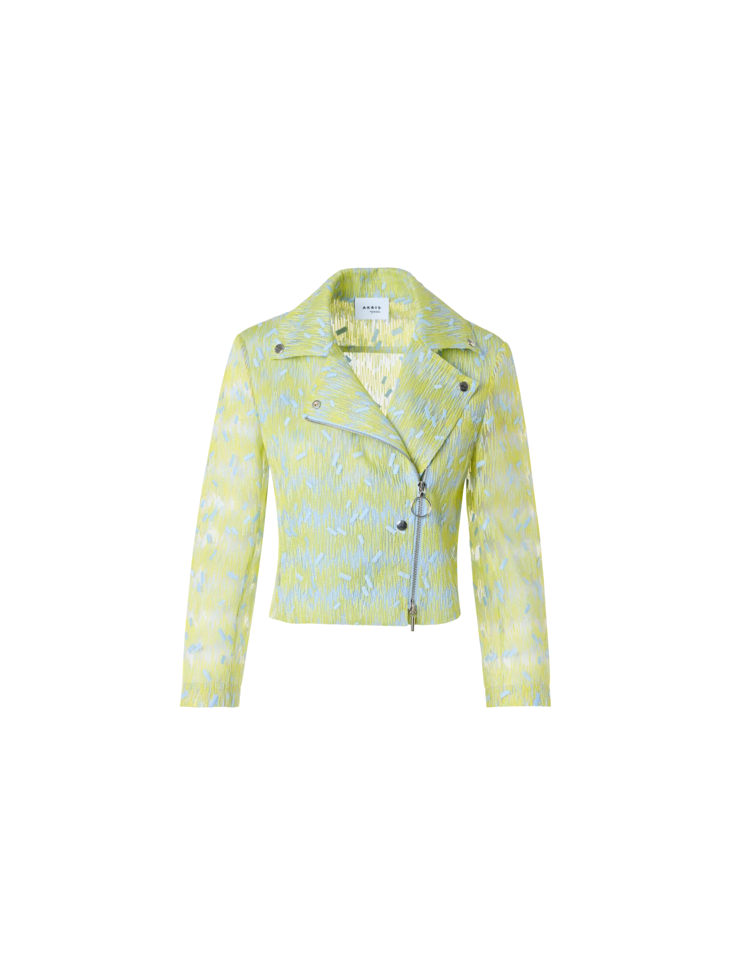 Scribble Dot Embroidered Tulle Biker Jacket