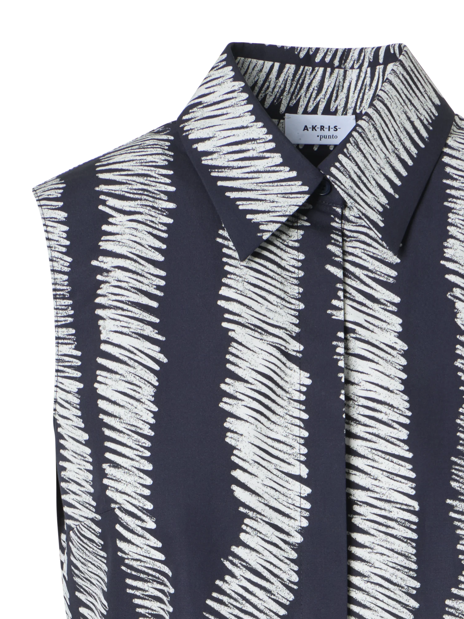 Scribble Wave Print Cotton Blouse - Image 3