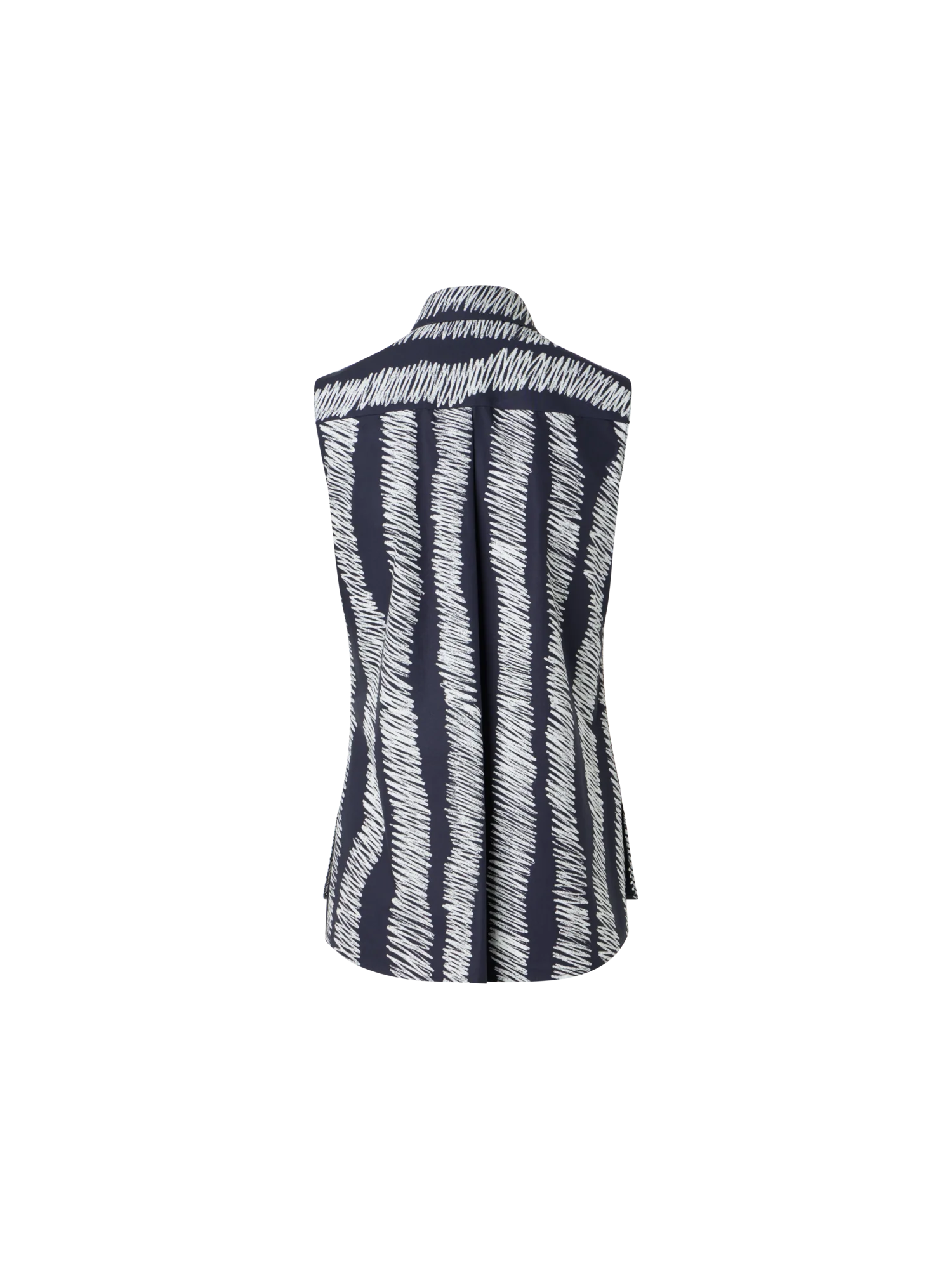 Scribble Wave Print Cotton Blouse - Image 5