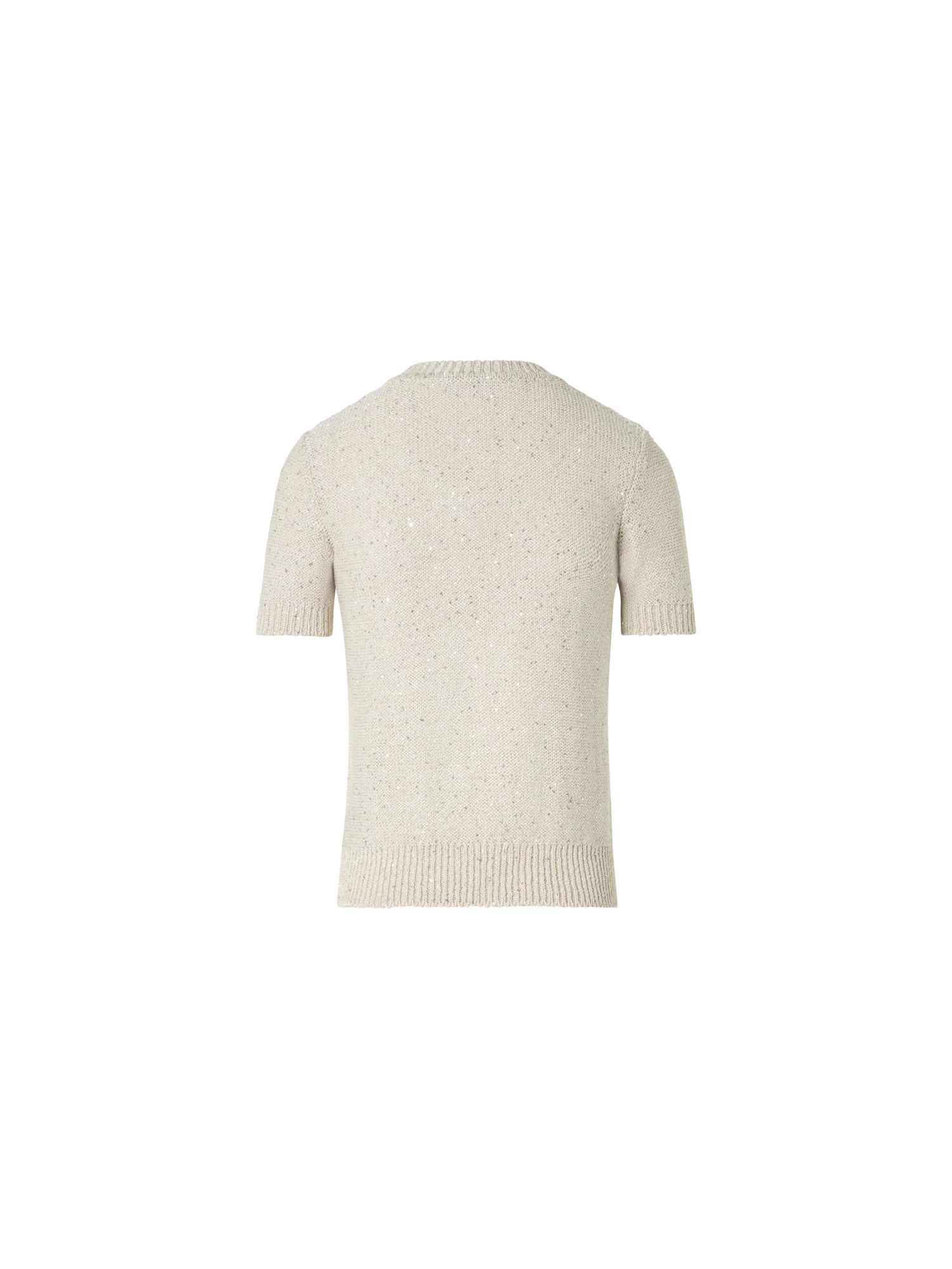 Sequined Short Sleeve Linen Cotton Sweater - Image 6
