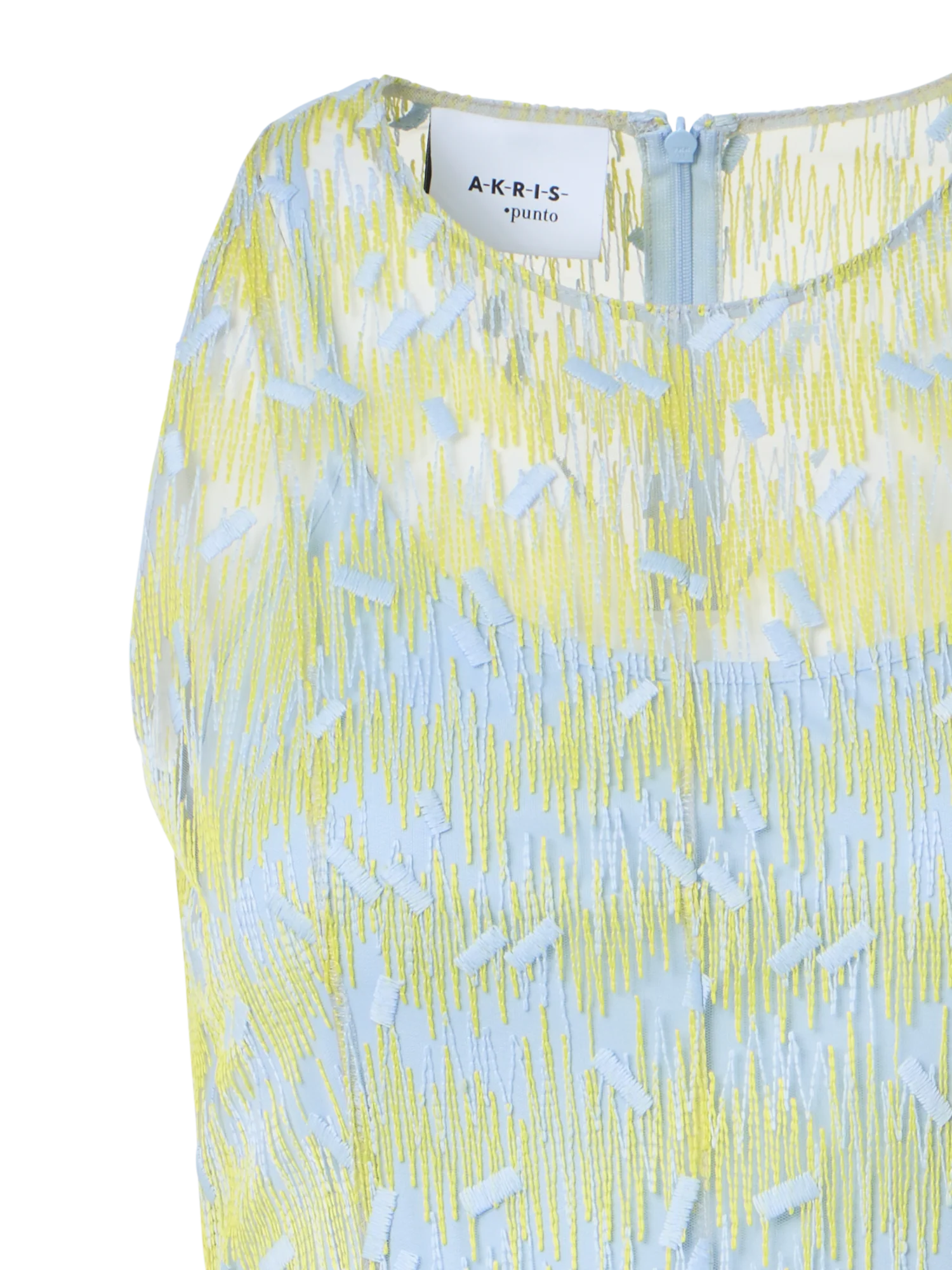 Sheer Scribble Dot Embroidered Flared Midi Dress - Image 3