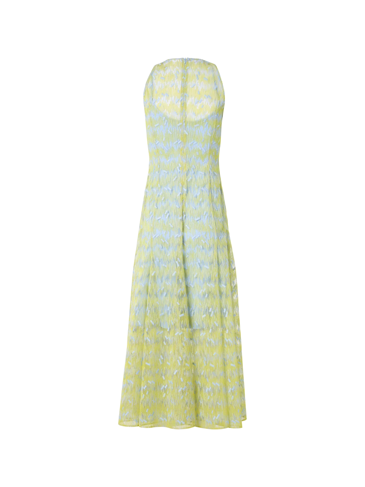 Sheer Scribble Dot Embroidered Flared Midi Dress - Image 6